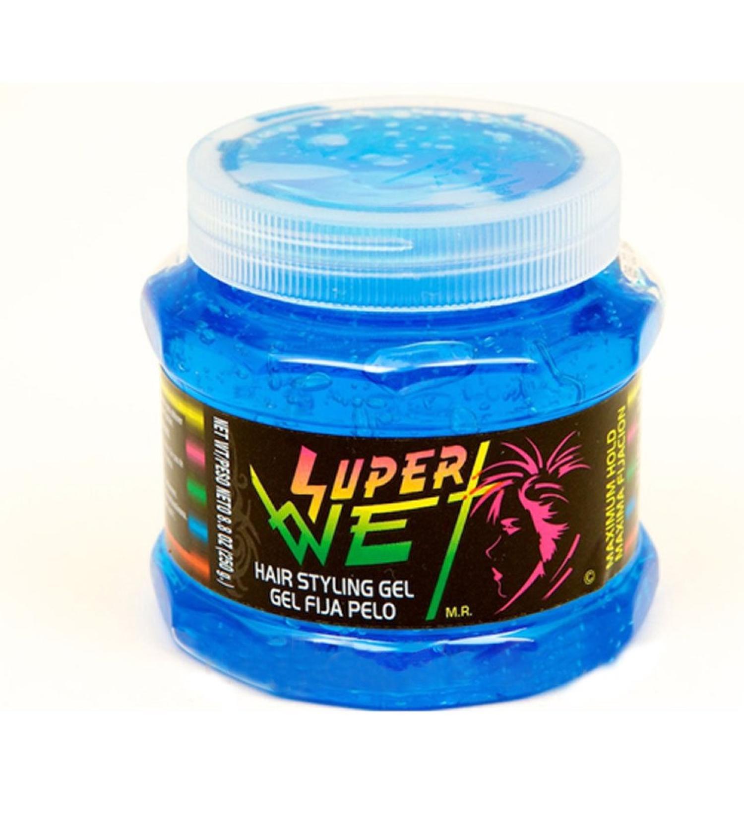 Super Wet Blue Hair Styling Gel 8.8 oz - Strong Hold Hair Gel - Buy Online on SooperMarket.com
