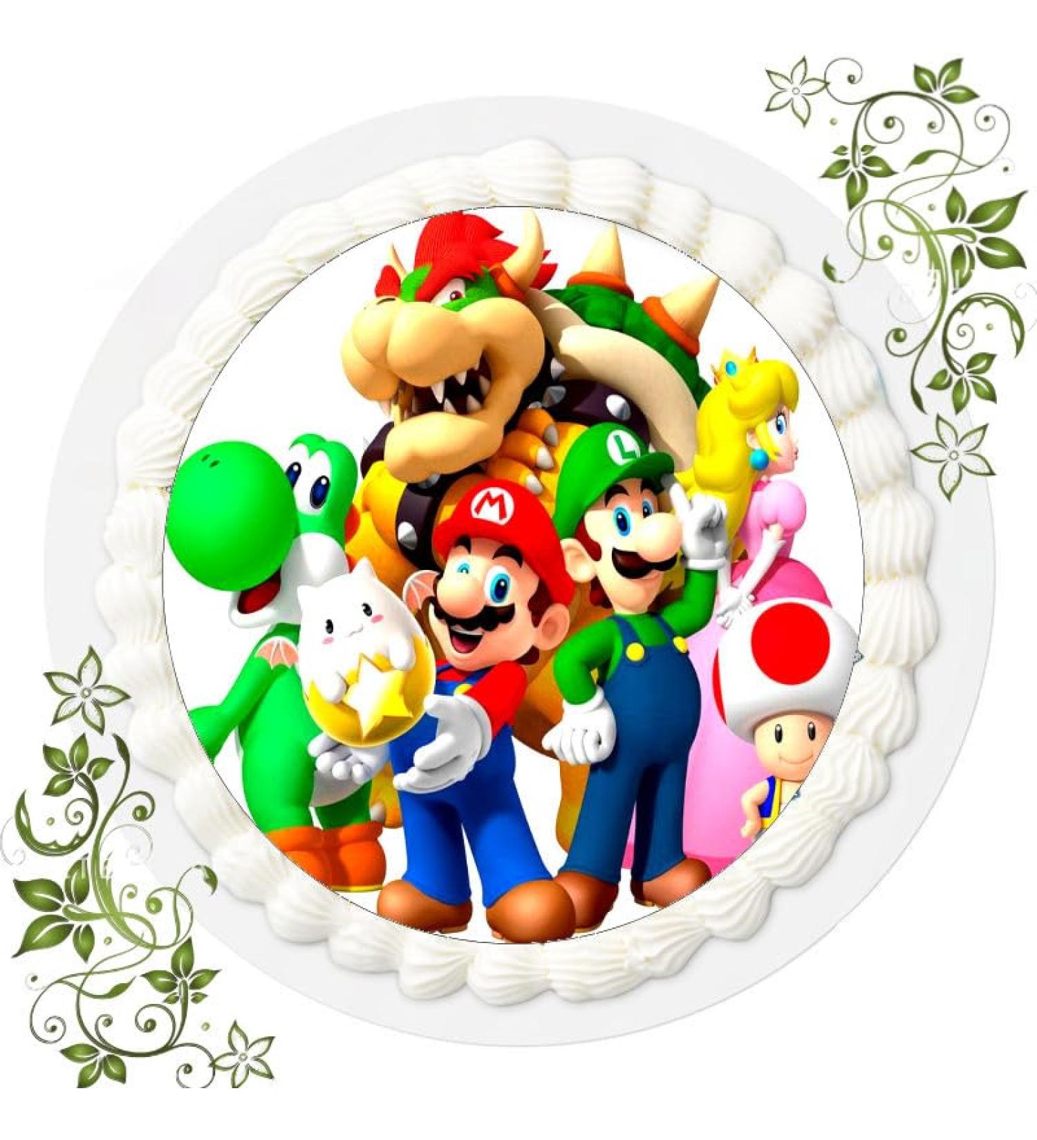 Super Mario Birthday Cake Edible Photo - 20cm Cake Image - Fun Cake D cor for Your Celebration! - Buy Online on SooperMarket.com