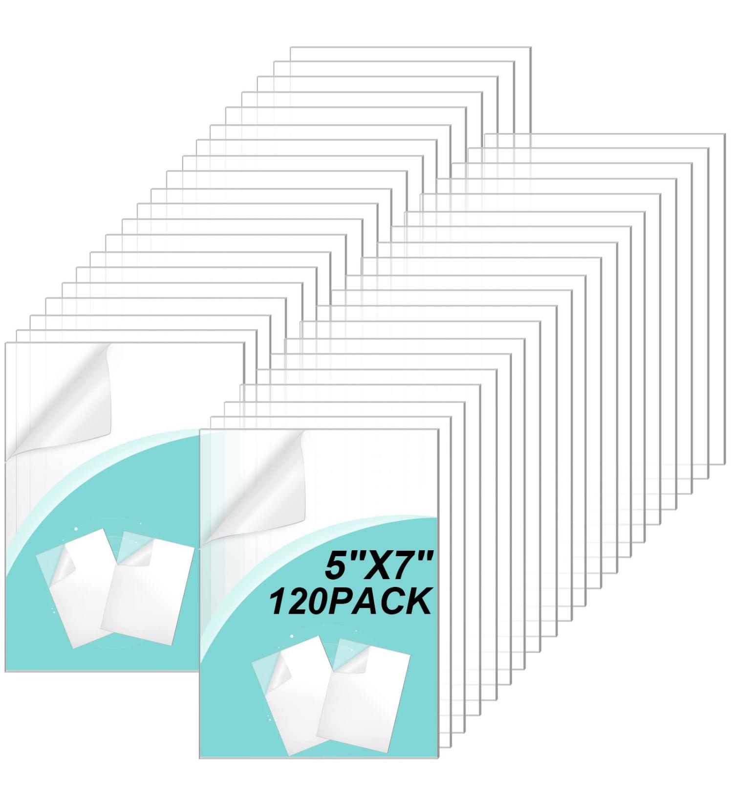 Clear Acrylic Sheets for Craft Projects - 120 Pack PETG Panels for Picture Frame Replacement - 7 x 5 x 0.04 Inch - Buy Online on SooperMarket.com