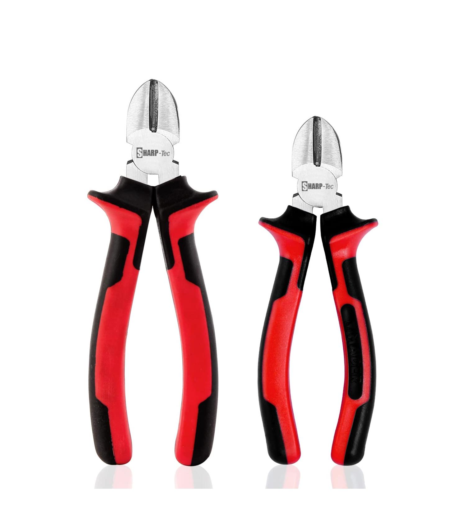 Sharp-Tec 2-Piece Wire Cutters Pliers Set - Professional Diagonal Cutting Pliers - Anti-Slip Handle - 160mm & 200mm - Side Cutters Nippers - Diagonal Pliers Set - Buy Online on SooperMarket.com