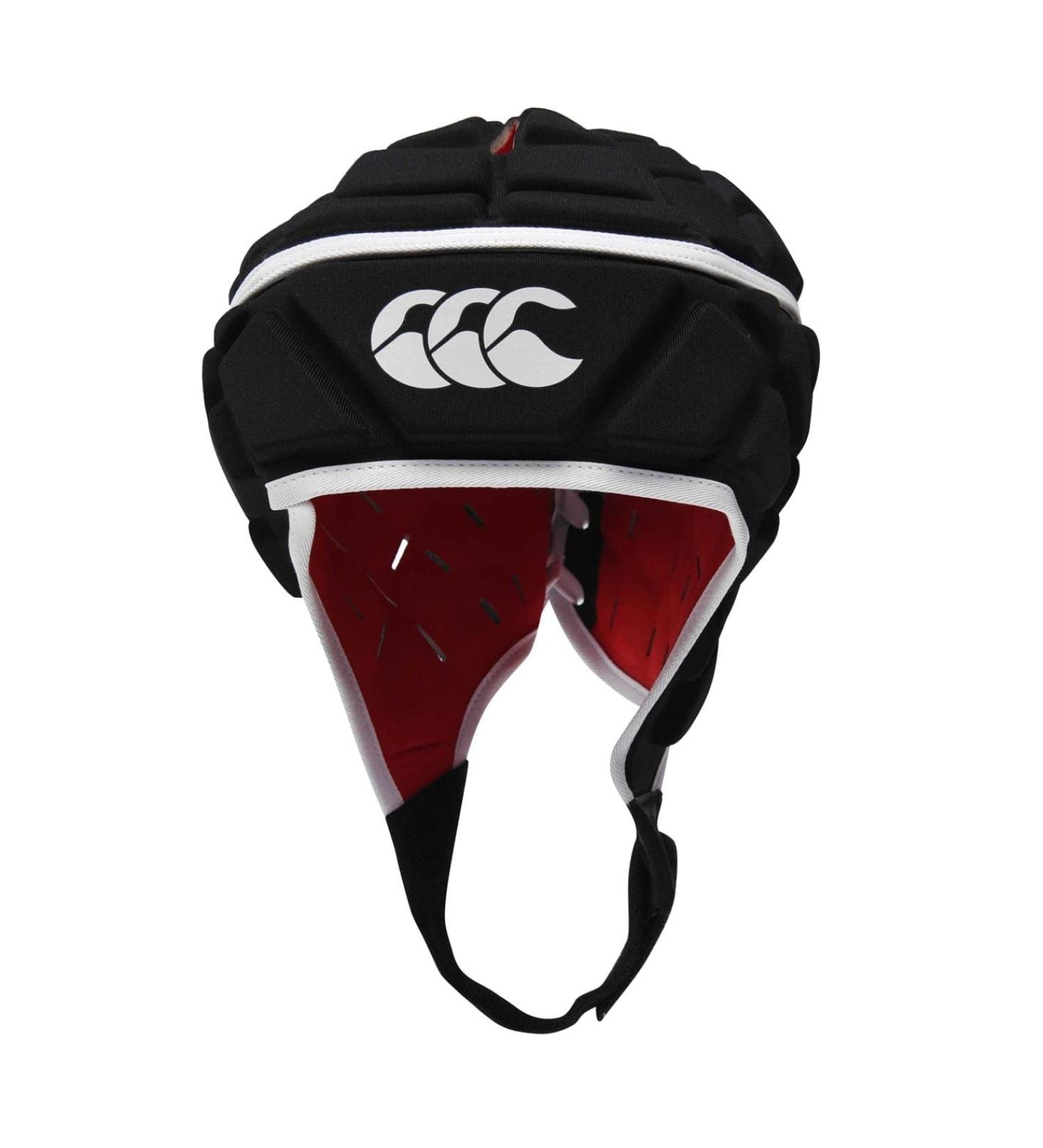 Canterbury CCC Rugby Raze Headguard  Scrum Cap  Full Coverage  Soft-Edged Chin Strap  Designed Holes Aid Ventilation  Foam Padding Black / Red Medium - Buy Online on SooperMarket.com