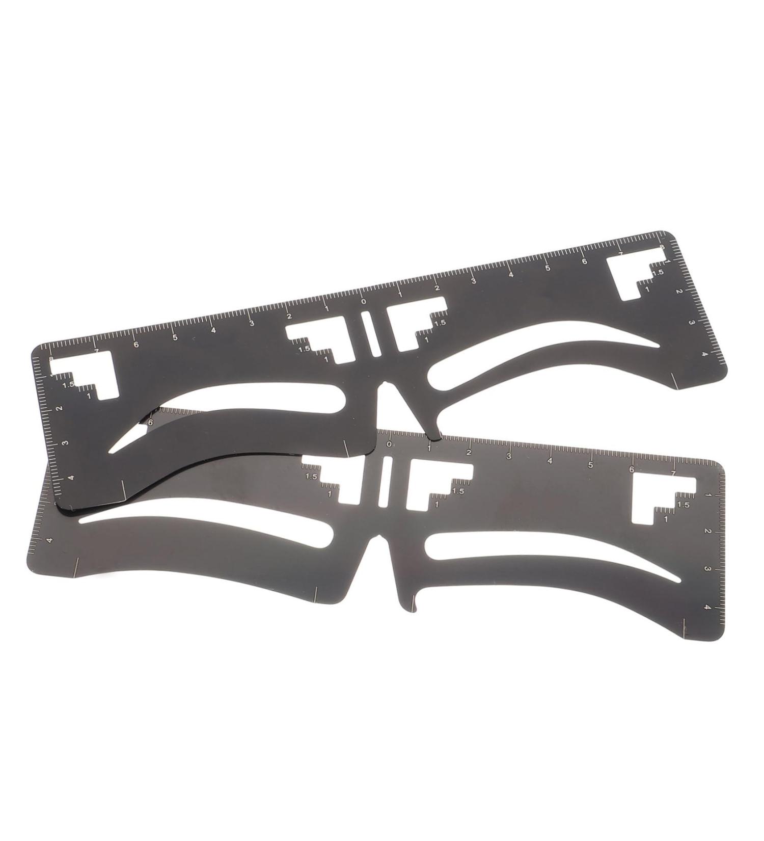 Anneome Stainless 2pcs Clear Ruler Eyebrow Guide Stencil Brow Makeup Supplies Measuring Tool Eyebrow Shape Metal Stainless Steel - Buy Online on SooperMarket.com
