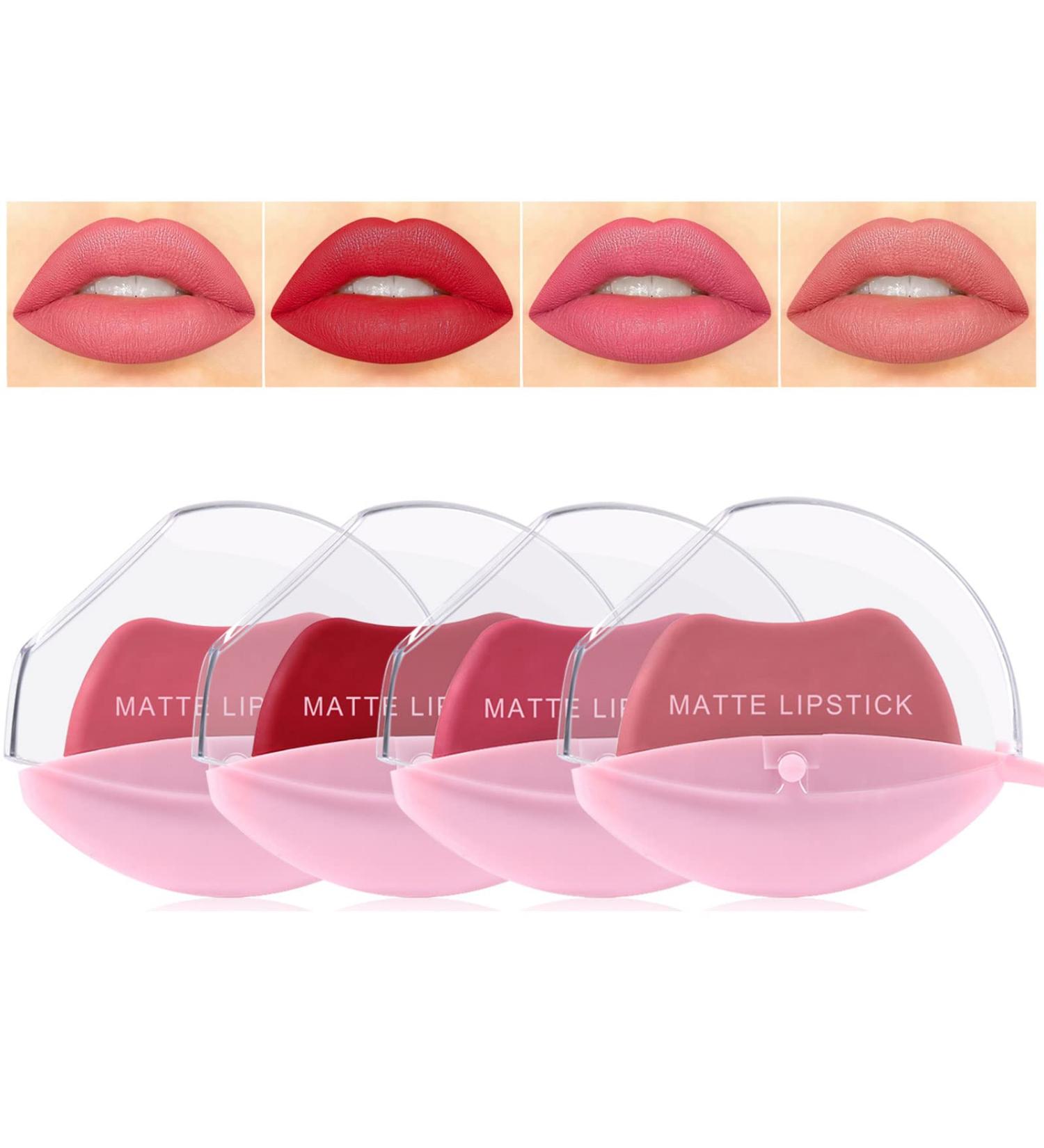Kaynest 4 Colors Matte Lipstick Set - Long Lasting, High Pigmented, Waterproof Lip Gloss - Lazy Lip Makeup (Set-D) - Buy Online on SooperMarket.com
