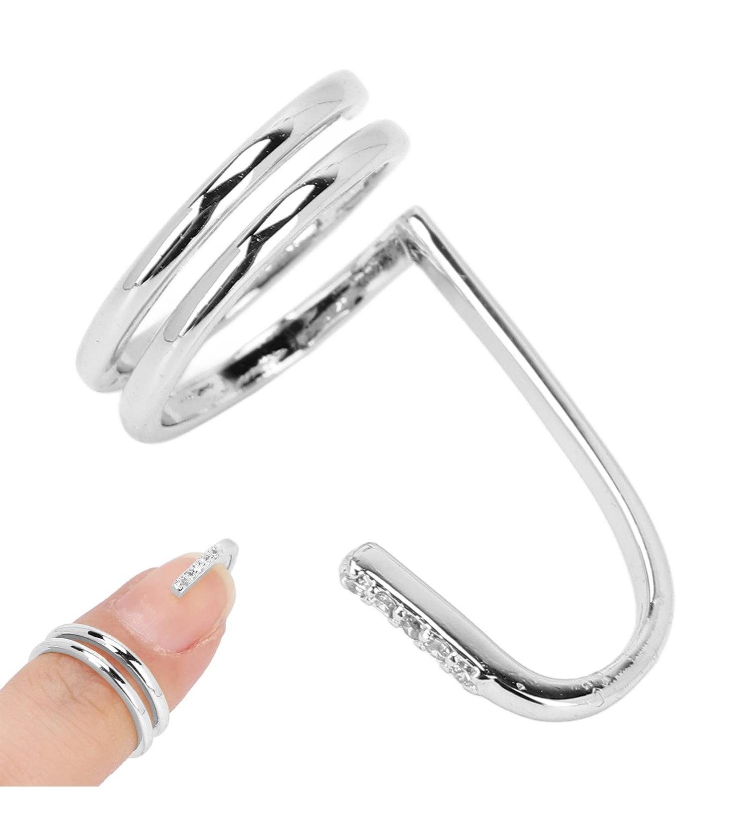 Nail Art Fingernail Rings Decorative Nail Ring Fashion Fingertip Jewelry Nail Art Ring Ladies Wearing Nail Accessories Women Finger Nail Ring Electroplated Copper Fingernail Rings(3050 Platinum) - Buy Online on SooperMarket.com