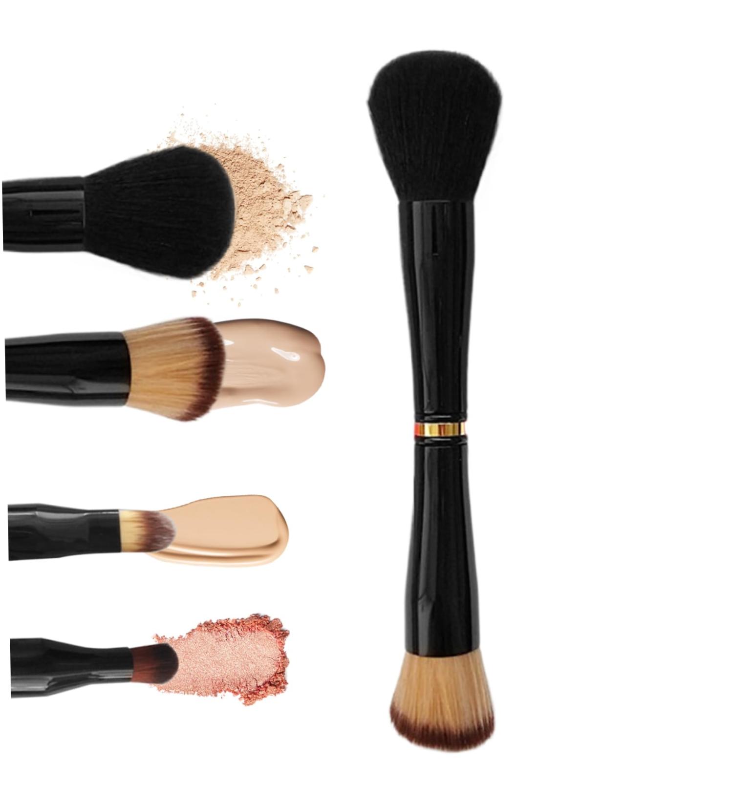 Mini 4 in 1 Makeup Brush Stackable Dual Ended Makeup Brush Mini Travel Makeup Brushes Set with Powder/Blush Brush Brush Blending Brush - Buy Online on SooperMarket.com