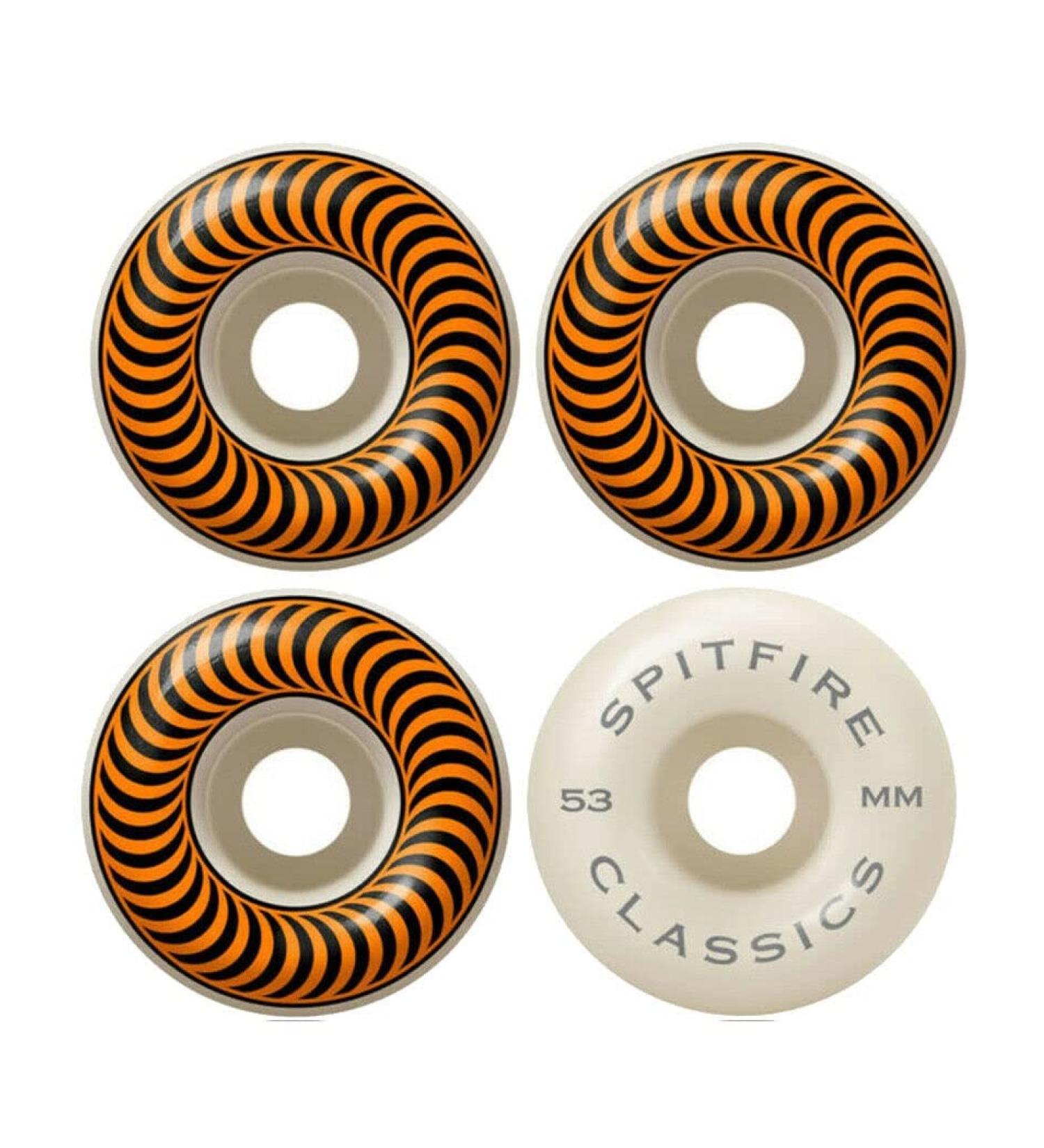 Spitfire Classic Skateboard Wheels - Set of 4 Orange 53mm