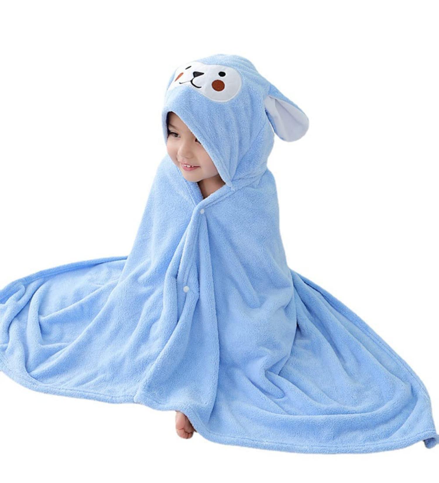 Hooded Baby Towel - Ultra Soft, Absorbent Beach/Bath Towel 70x140 cm (Blue) - Buy Online on SooperMarket.com