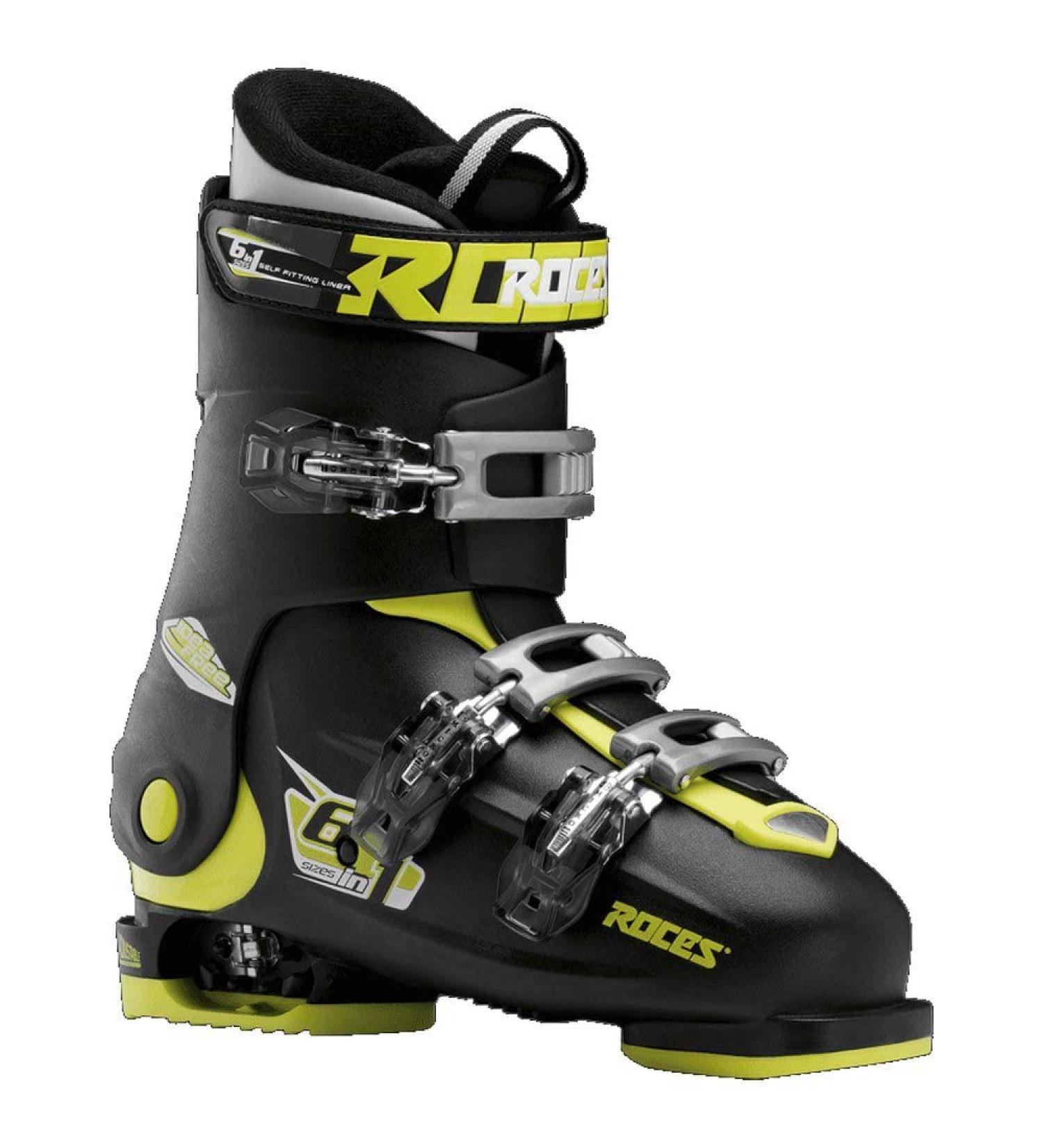 Roces Kids Idea Free 22.5-25.5 Children's Ski Boots-Adjustable Deep Pink-White black-lime