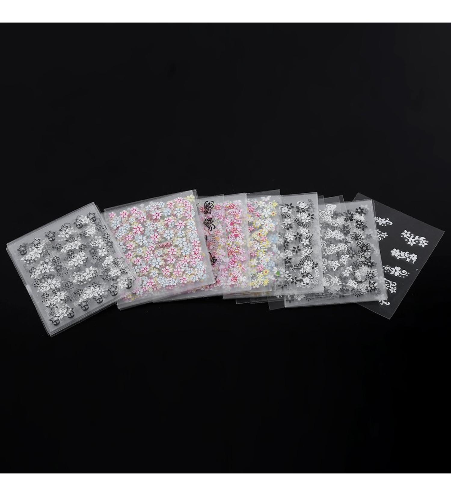 Brrnoo Nail Sticker 50 Sheets Multicolor Stylish 3D Nail Art Sticker Flower Design Adhesive Decal Decoration - Buy Online on SooperMarket.com