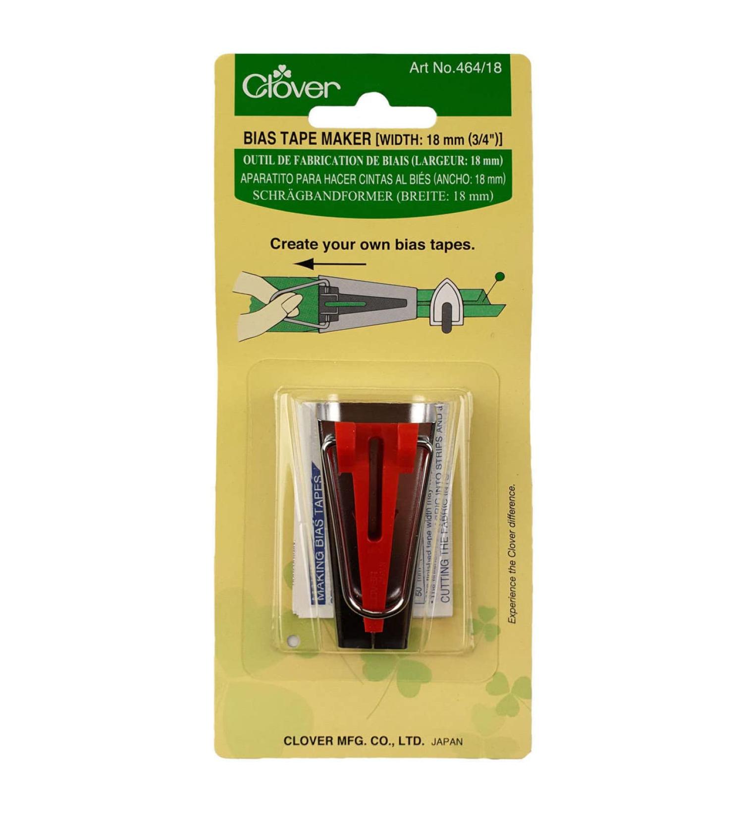 Clover Bias Tape Maker 3/4 -464-18 - Create Perfect Bias Tape Easily - Buy Online on SooperMarket.com
