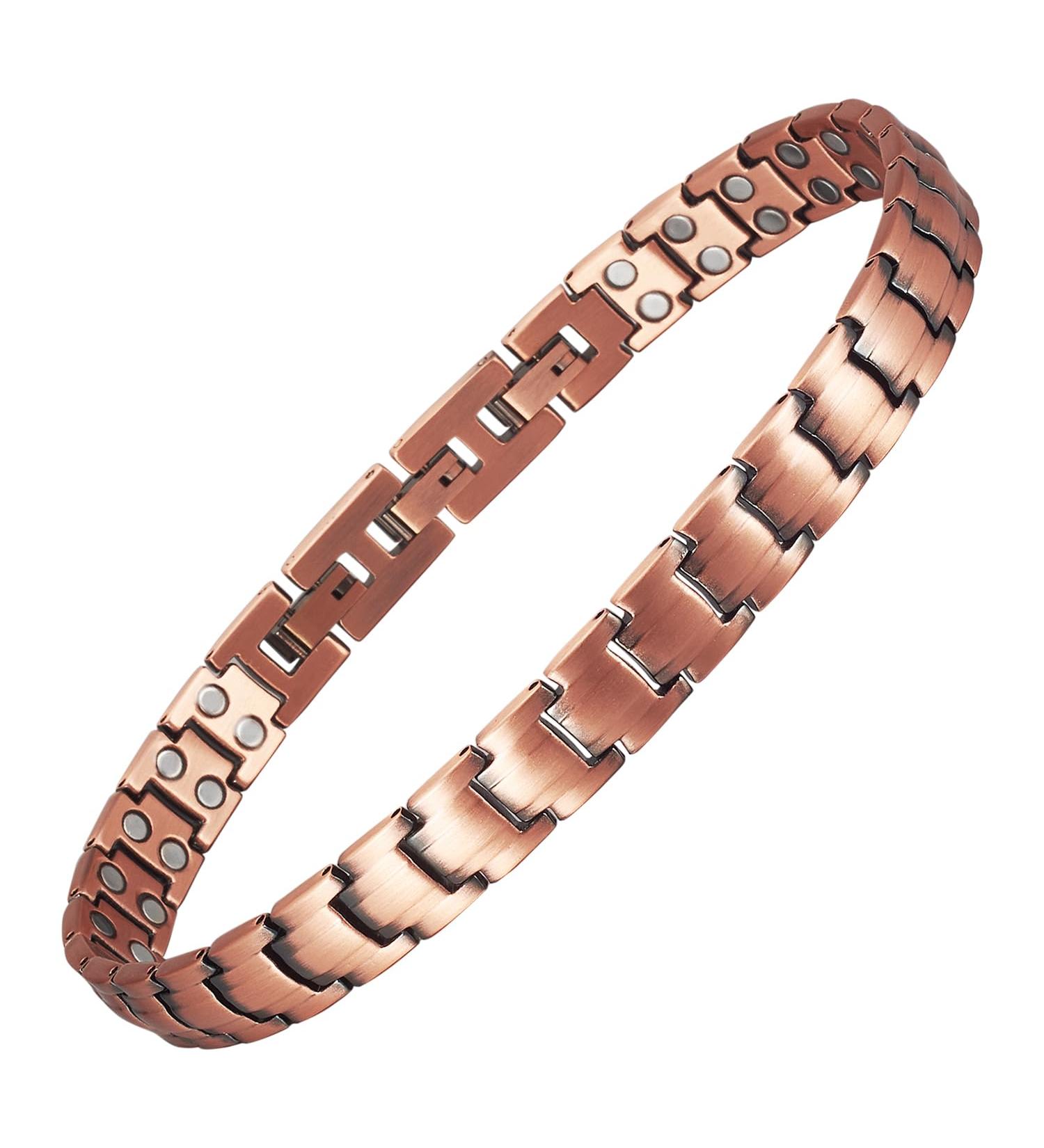 EnerCoppeX Copper Ankle Bracelet for Women Magnetic Pure Solid 99.99% Copper Lymph Detox Anklet 3500 Gauss Effective Magnet (CAC-0001W) - Buy Online on SooperMarket.com