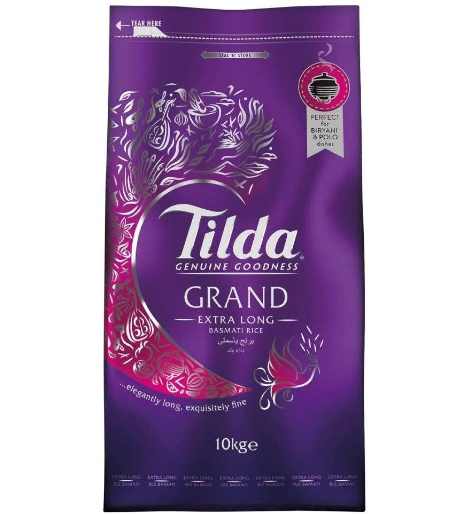 Tilda Grand Extra Long Basmati White Rice 10kg | Premium Quality | Aromatic Delight | Hygienic Packaging - Buy Online on SooperMarket.com