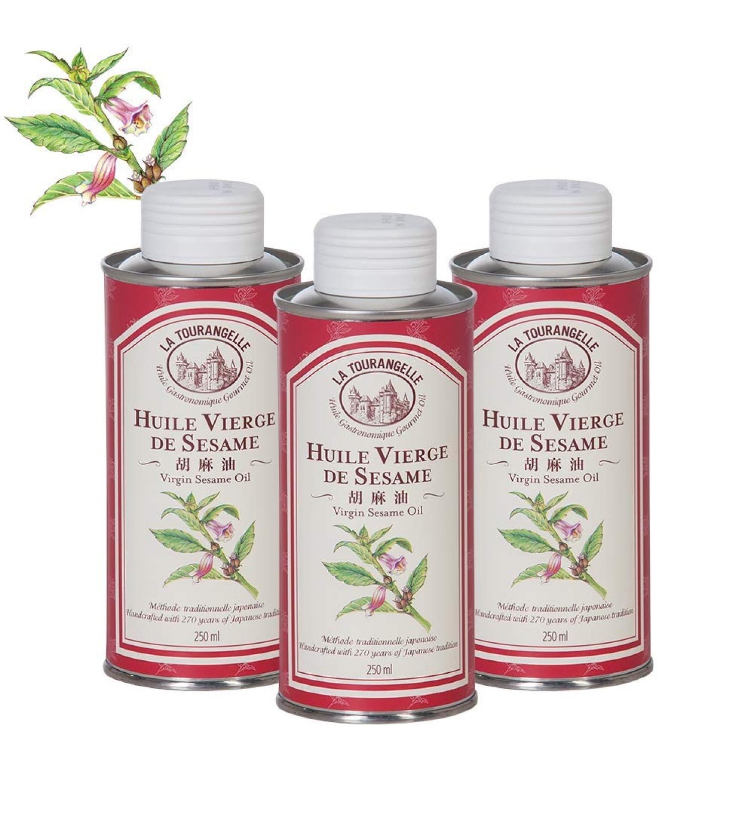 La Tourangelle Pure Sesame Oil - Intense Roasted Flavor for Fish & Wok - 250ml (Pack of 3) | International Shipping Available - Buy Online on SooperMarket.com
