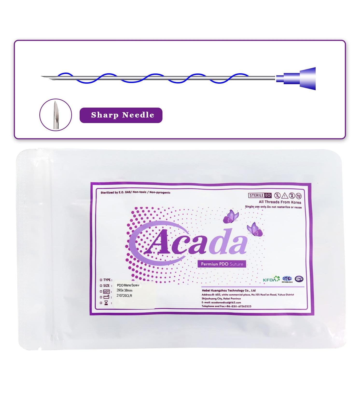 Acada PDO Threads Lift - Korea Face & Body Mono Screw Type 29G*38MM (20pcs) - Buy Online on SooperMarket.com