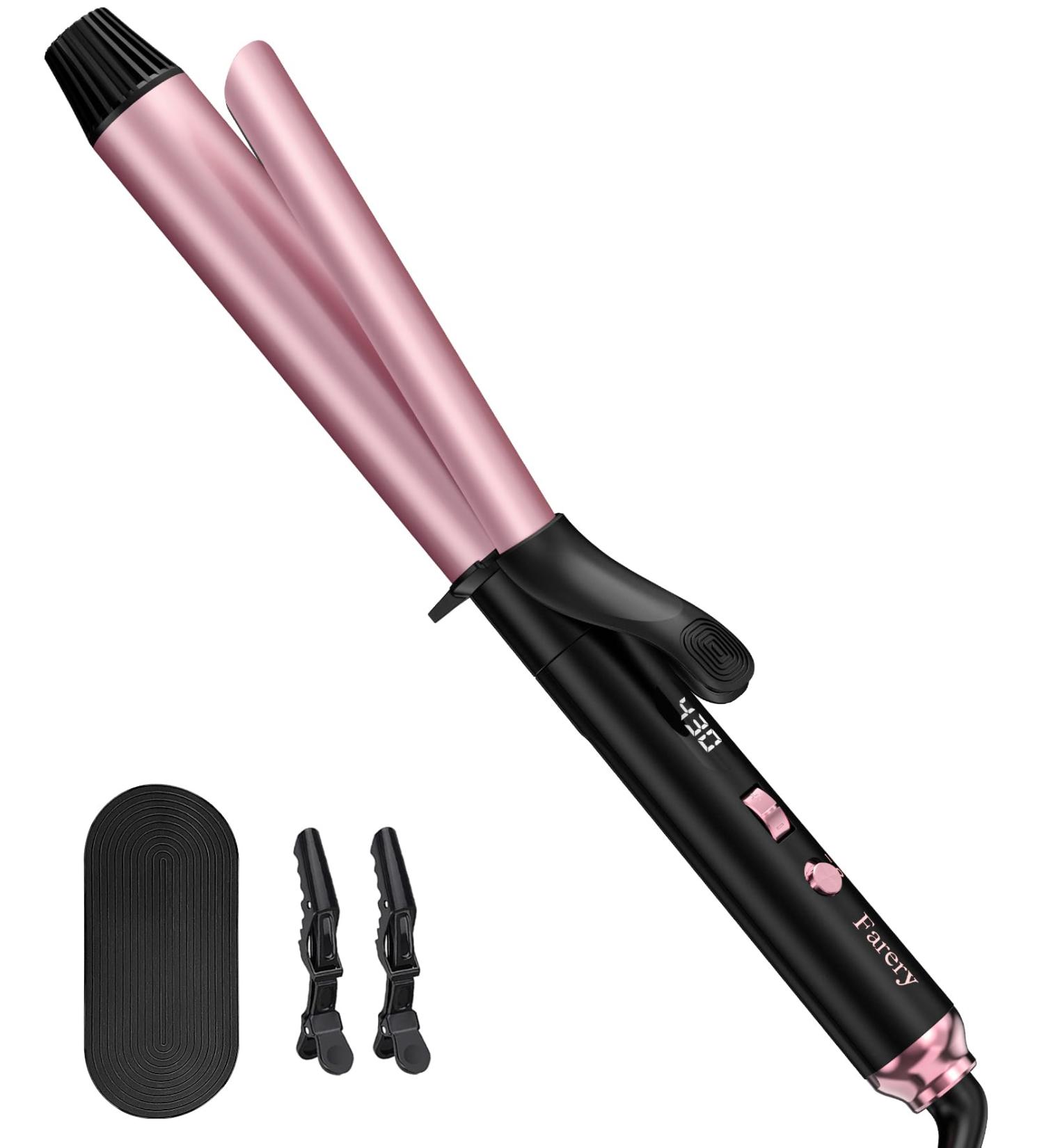 Long Barrel Curling Iron 1.25 Inch | Ceramic Curling Iron with Argan Oil & Keratin for Thin Hair | 11 Adjustable Temp & Clips Included - Buy Online on SooperMarket.com