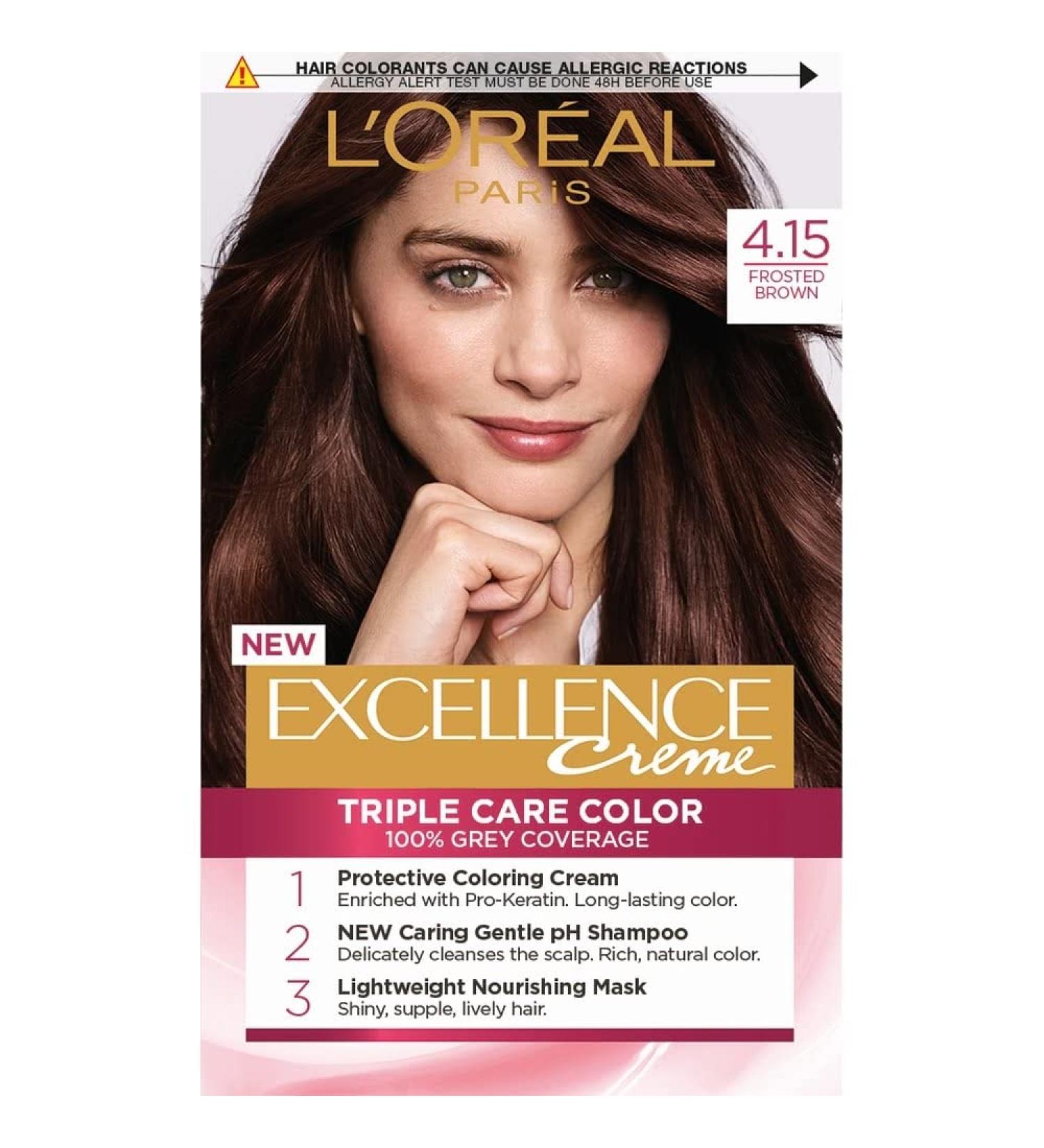 L'Or al Paris Excellence 4.15 Cool Chestnut Brown 3-pack (3 x 1 piece) 4.15 Cool Chestnut Brown 1 piece (3-pack)
