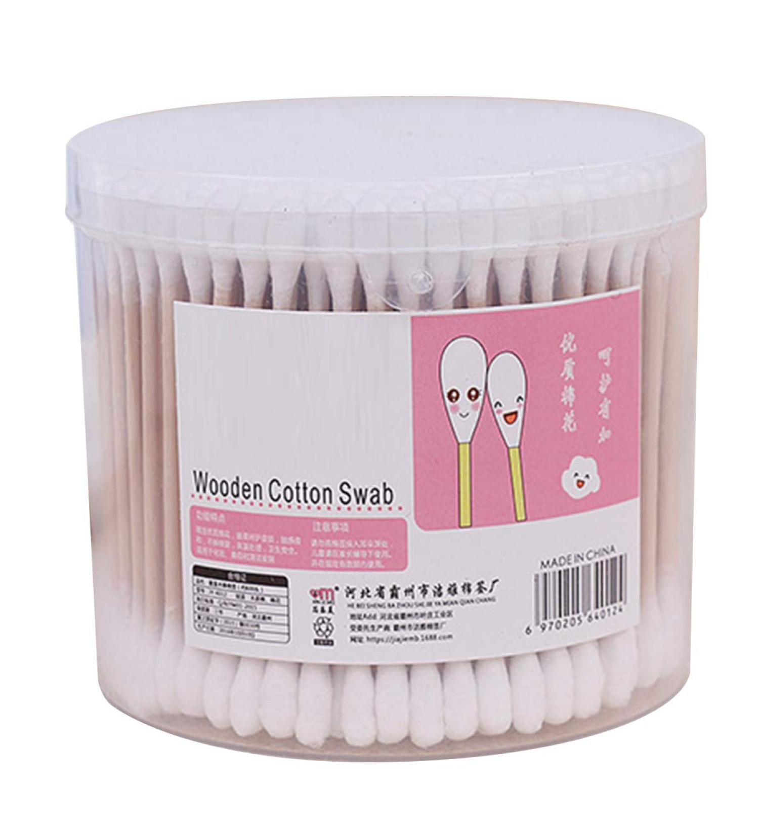 Nicoone Double Tips Cotton Swabs - 300 Pack Cotton Tubes for Makeup Personal Hygiene Pet Care & First Aid - Durable Wood Sticks and Storage Box - Buy Online on SooperMarket.com