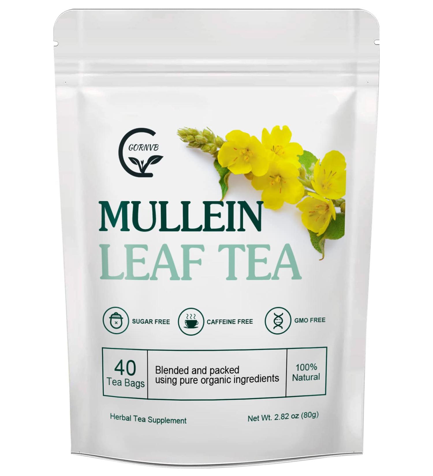 Mullein Leaf Tea Bags - Respiratory Support Herbal Tea | Caffeine-Free | 40 Tea Bags - Buy Online on SooperMarket.com