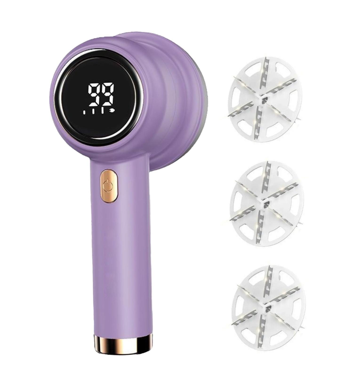 Electric Lint Remover - 3-Speed Fabric Shaver with LED Display | Portable Debobbler 6 Cutter Leaves & 3 Replacement Cutters - Ideal for Clothes Care - Buy Online on SooperMarket.com