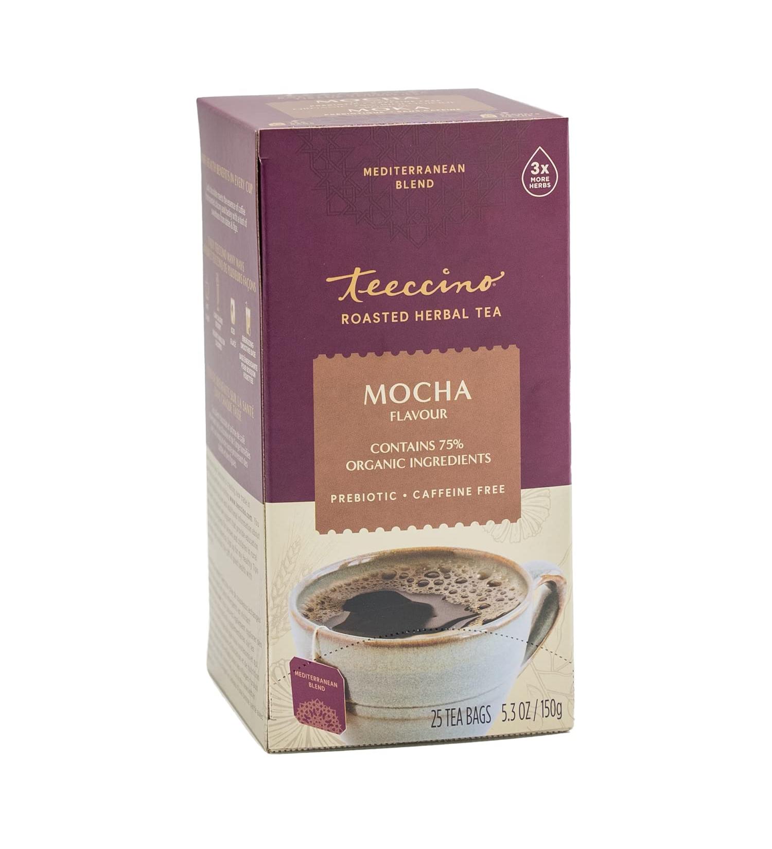 Teeccino Herbal Tea Mocha Rich & Roasted Herbal Tea That s Caffeine Free & Prebiotic for Natural Energy 25 Tea Bags - Buy Online on SooperMarket.com