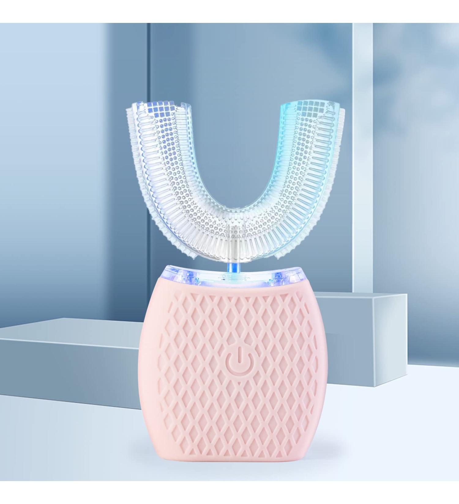 Ksoia Ultrasonic Electric Toothbrush | Oral Cleaning | IPX7 Waterproof | Wireless Charging | LED Light | U-Shaped Brush Head | Pink - Buy Online on SooperMarket.com