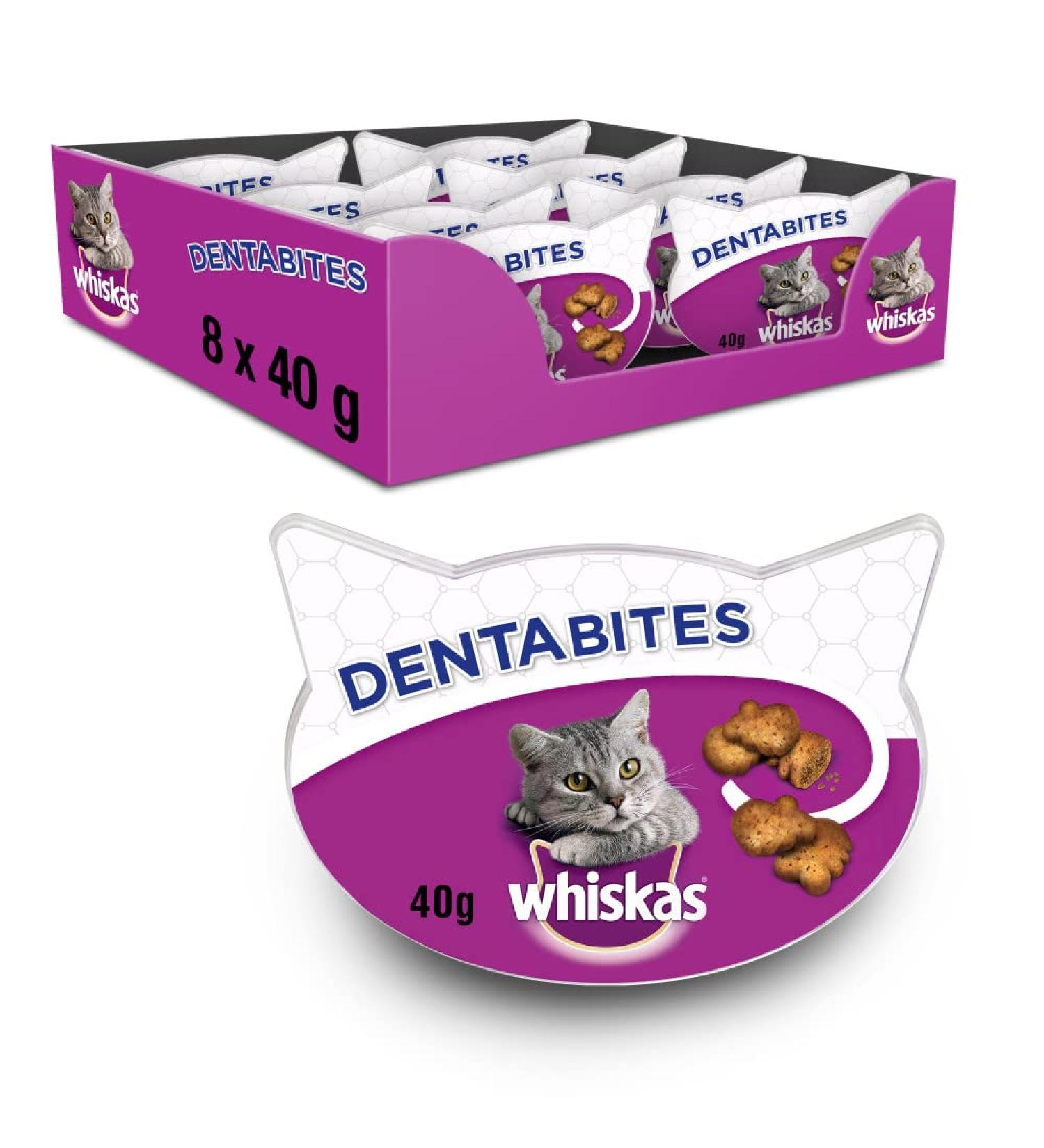Whiskas Dentabites Cat Snack - Chicken Flavor (Pack of 8 x 40g) - International Shipping Available - Buy Online on SooperMarket.com