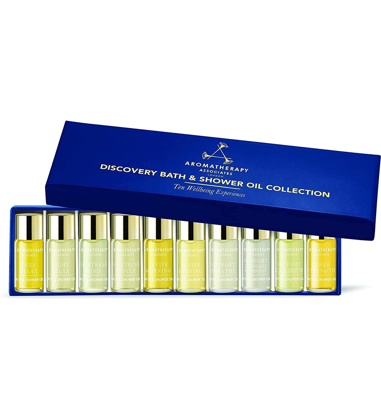 Aromatherapy Associates Discovery Wellbeing Miniature Bath & Shower Oil Set - 10 Premium Oils, 0.10 fl oz Each, in Gift Box - Buy Online on SooperMarket.com