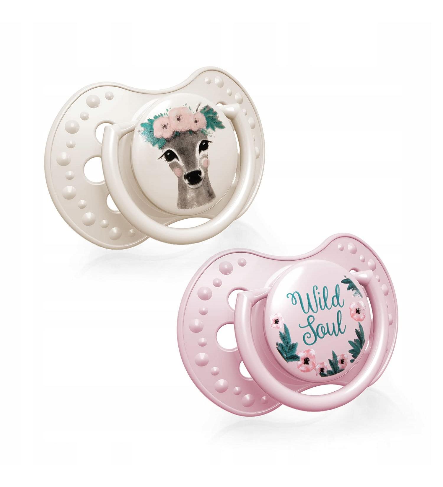 LOVI Dynamic Pacifier Wild Soul Collection - BPA-Free Silicone 2 Pack for 6-18 Months - Wild Soul Girl - Buy Online on SooperMarket.com