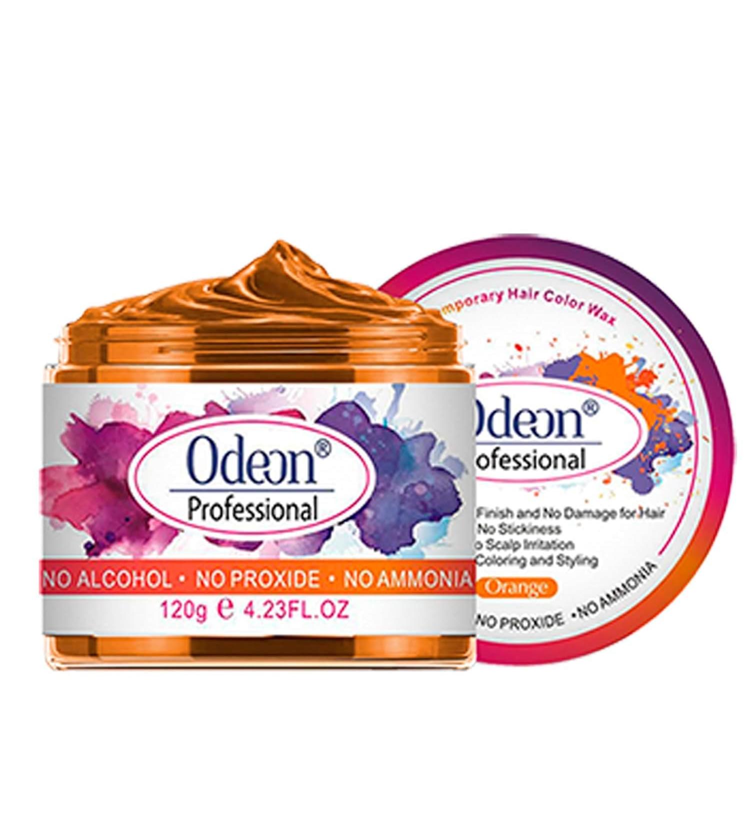 Odeon Temporary Hair Color Wax - Natural & Washable Hair Dye for Kids & Adults Orange (4.23oz) | Easy Application Beeswax & Tea Tree Extract - Buy Online on SooperMarket.com