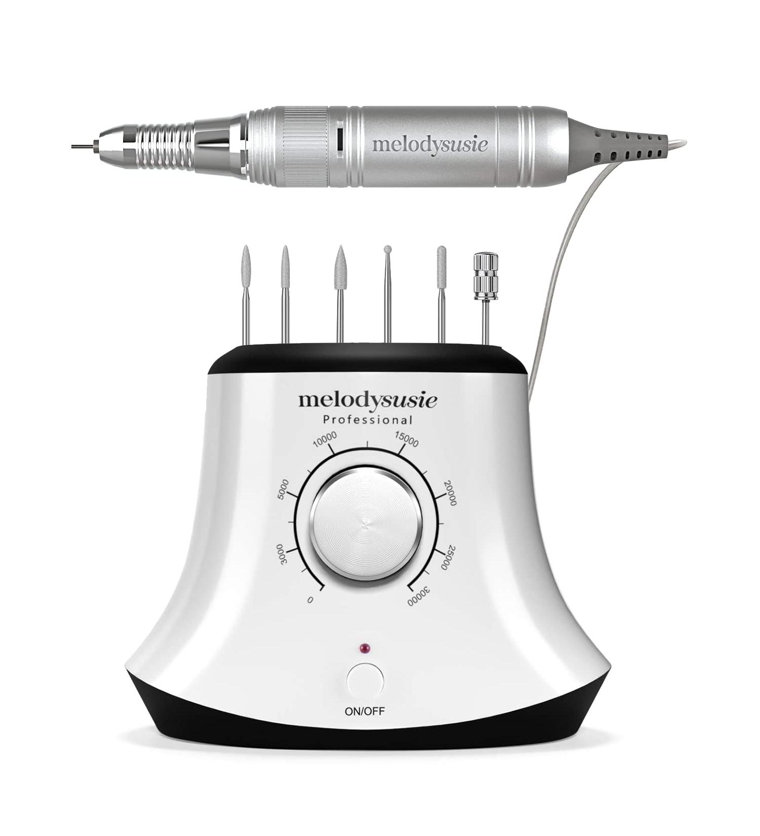 MelodySusie 30000 RPM Professional Nail Drill - Scarlet | High Speed, Low Heat, Low Noise, Low Vibration Portable Efile Drill for Shaping, Buffing, and Removing Acrylic & Gel Nails - A-White - Buy Online on SooperMarket.com