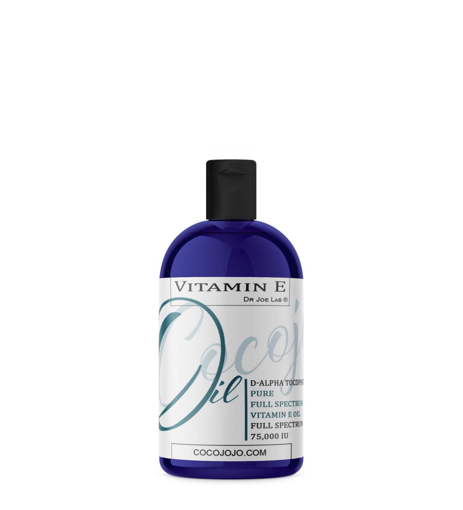 Vitamin E Oil 100% Pure - 75 000 IU Full Spectrum Alpha Tocopherol - Hydrating Skin Hair & Nails - 4 oz - Buy Online on SooperMarket.com