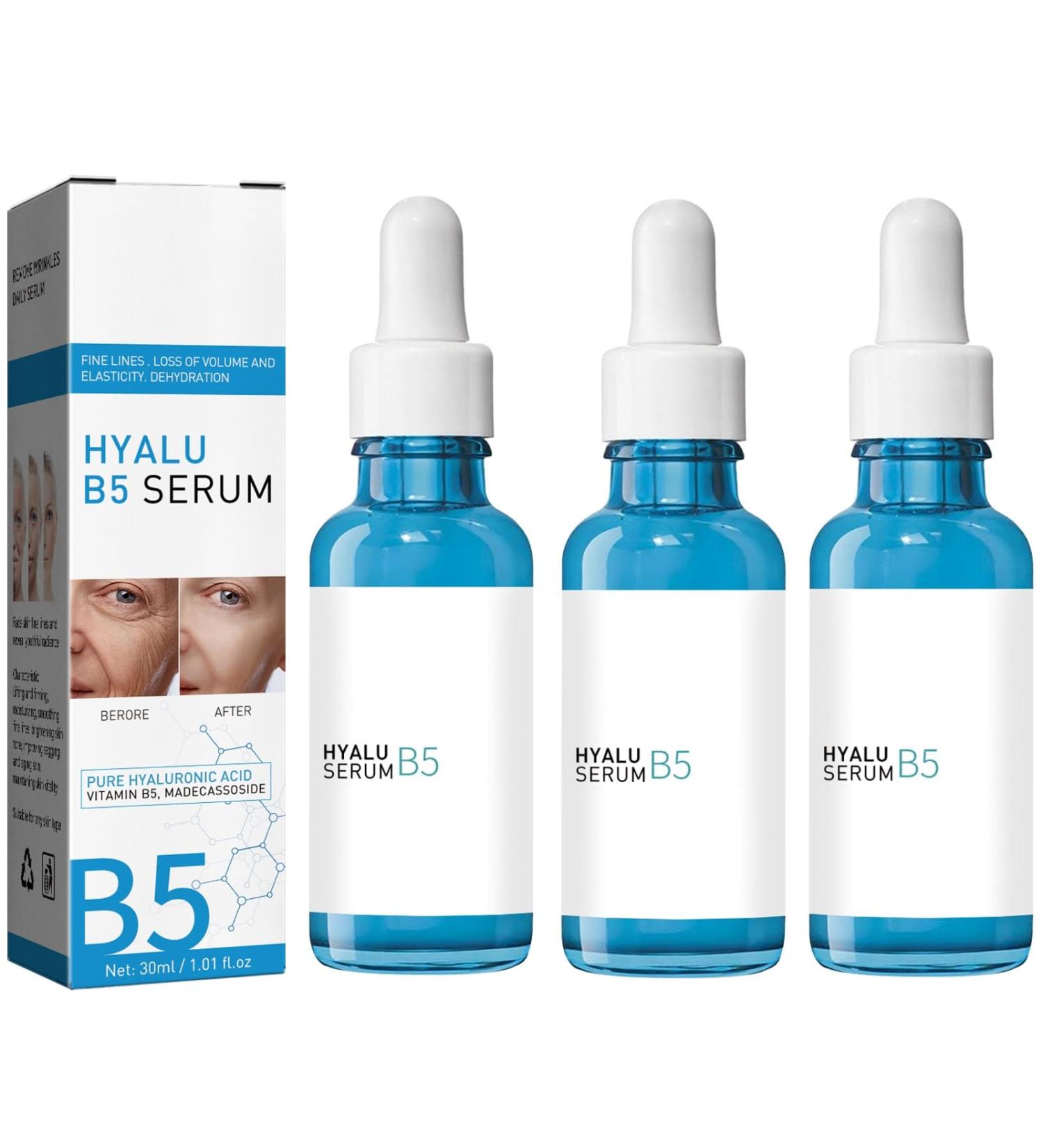 3Pcs Botox Face Serum - Hyaluronic Acid & Vitamin B5 Anti-Aging Solution Fade Fine Lines | International Shipping - Buy Online on SooperMarket.com