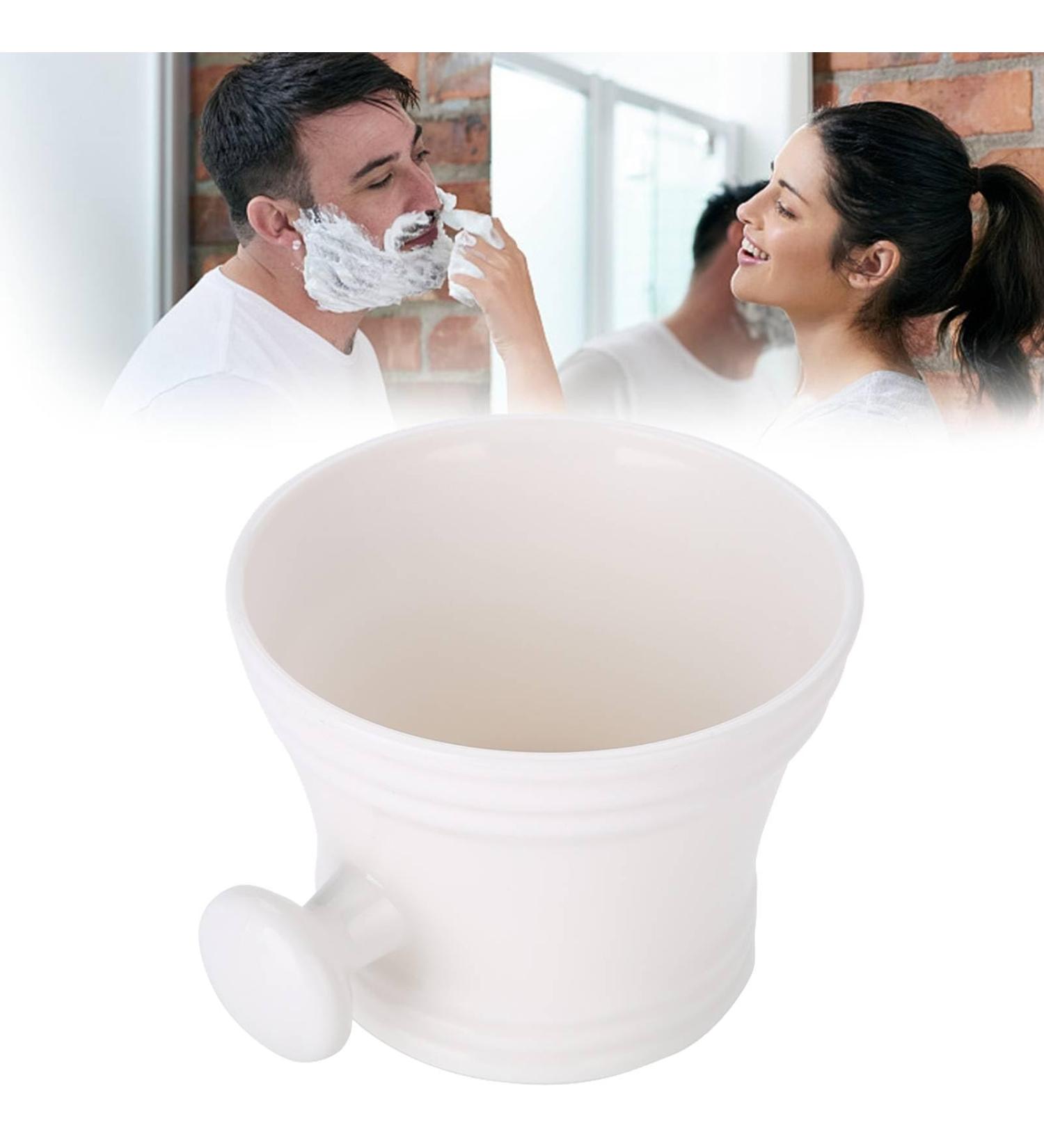 Durable Shaving Soap Mug Bowl for Easy Daily Use - Ideal for Men s Shaving Soap & Cream (White - Buy Online on SooperMarket.com