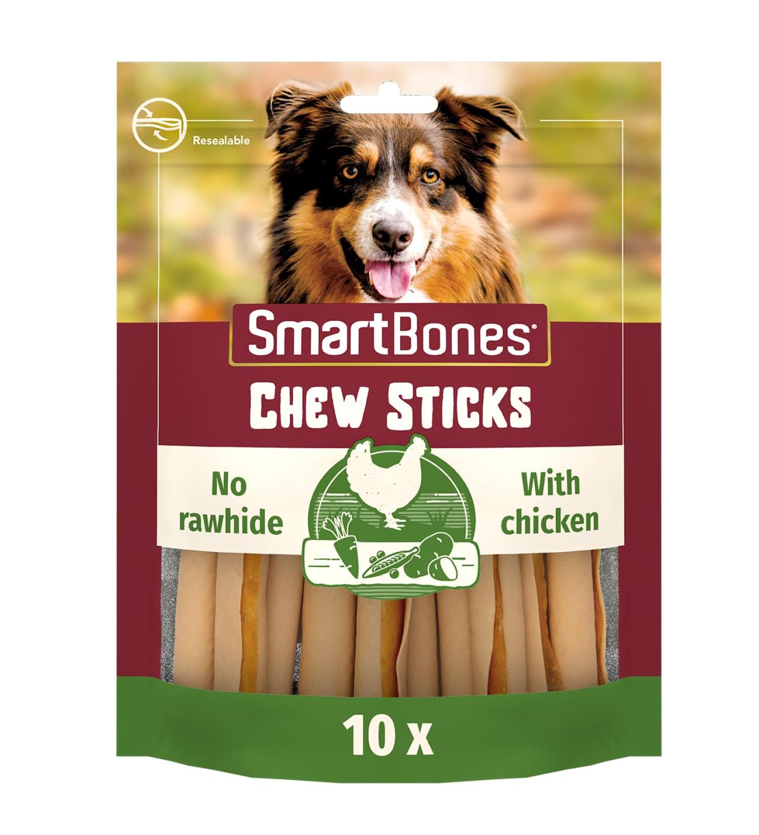 Smartbones 10 Chicken Sticks Rawhide Free Chew Dog Treats 200 g (Pack of 1) Chew Sticks (10 pieces) - Buy Online on SooperMarket.com