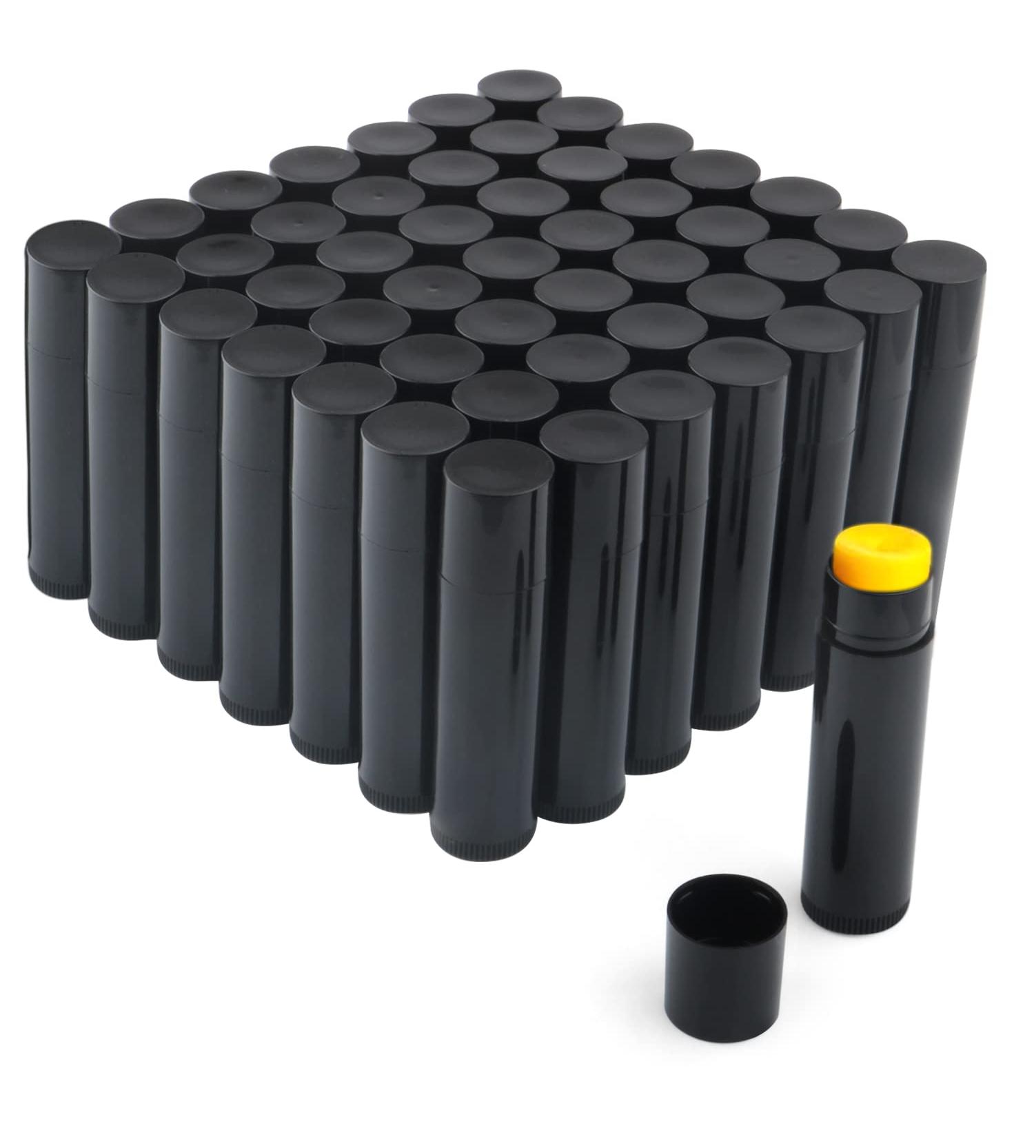 50 Pcs 5.5g Empty Twist-up Lip Balm Tubes for DIY Homemade Lipsticks and Chapsticks - Black - Buy Online on SooperMarket.com
