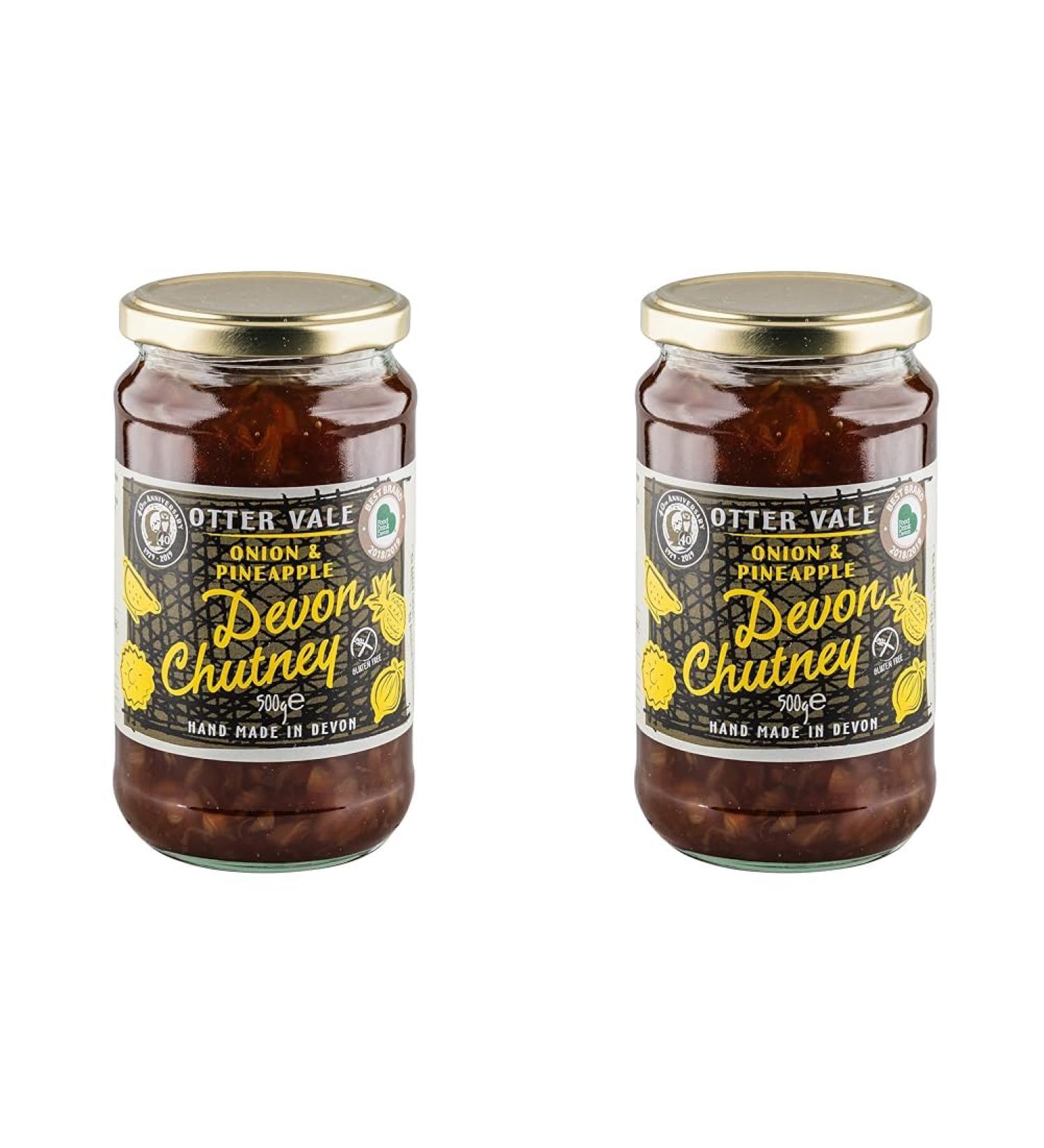 Otter Vale Devon Onion and Pineapple Chutney Sweet and Tangy Mix of Onion and Marmalade Hand-Made in Devon Gluten-Free 500 g Glass jar (Pack of 2) - Buy Online on SooperMarket.com