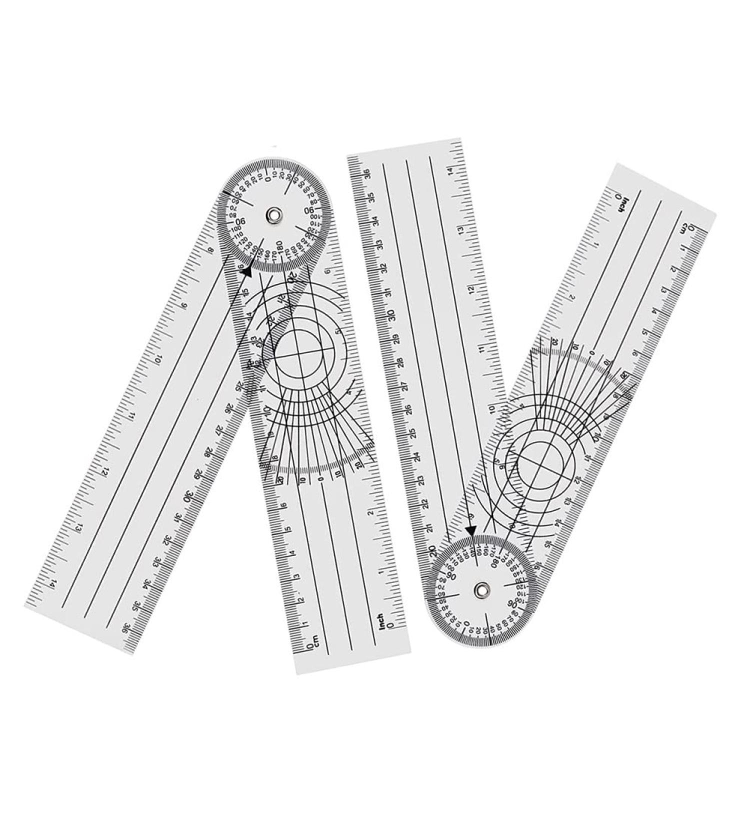 Xeodaun 4 Pieces Goniometer Physiotherapy 360 Degree Rotation Protractor Physiotherapy PVC for Physiotherapy Sports Therapy - Buy Online on SooperMarket.com