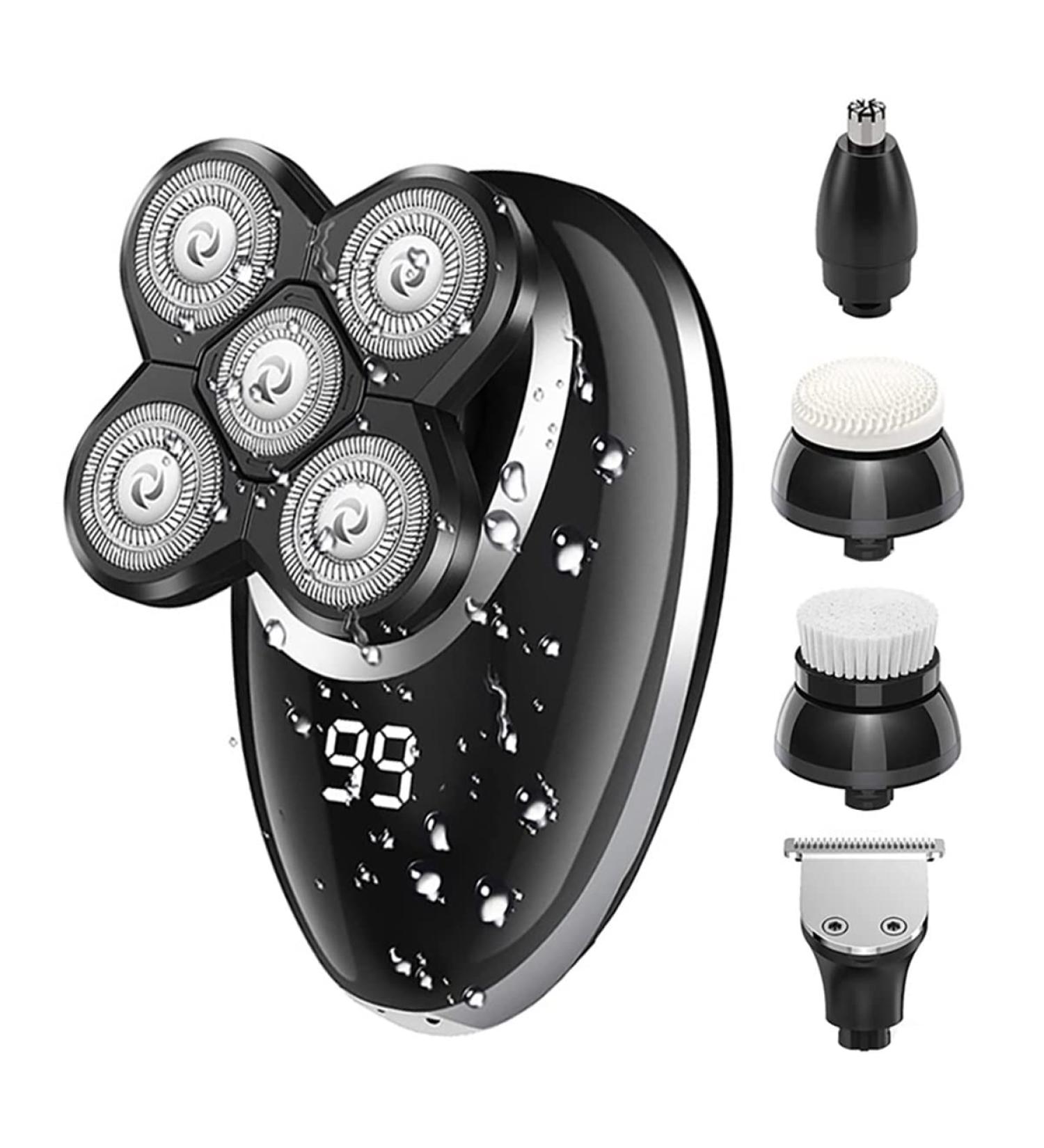 Electric Razor for Men - 5-in-1 Wet & Dry Shaver Kit | Rechargeable Rotary Grooming Tool - Buy Online on SooperMarket.com