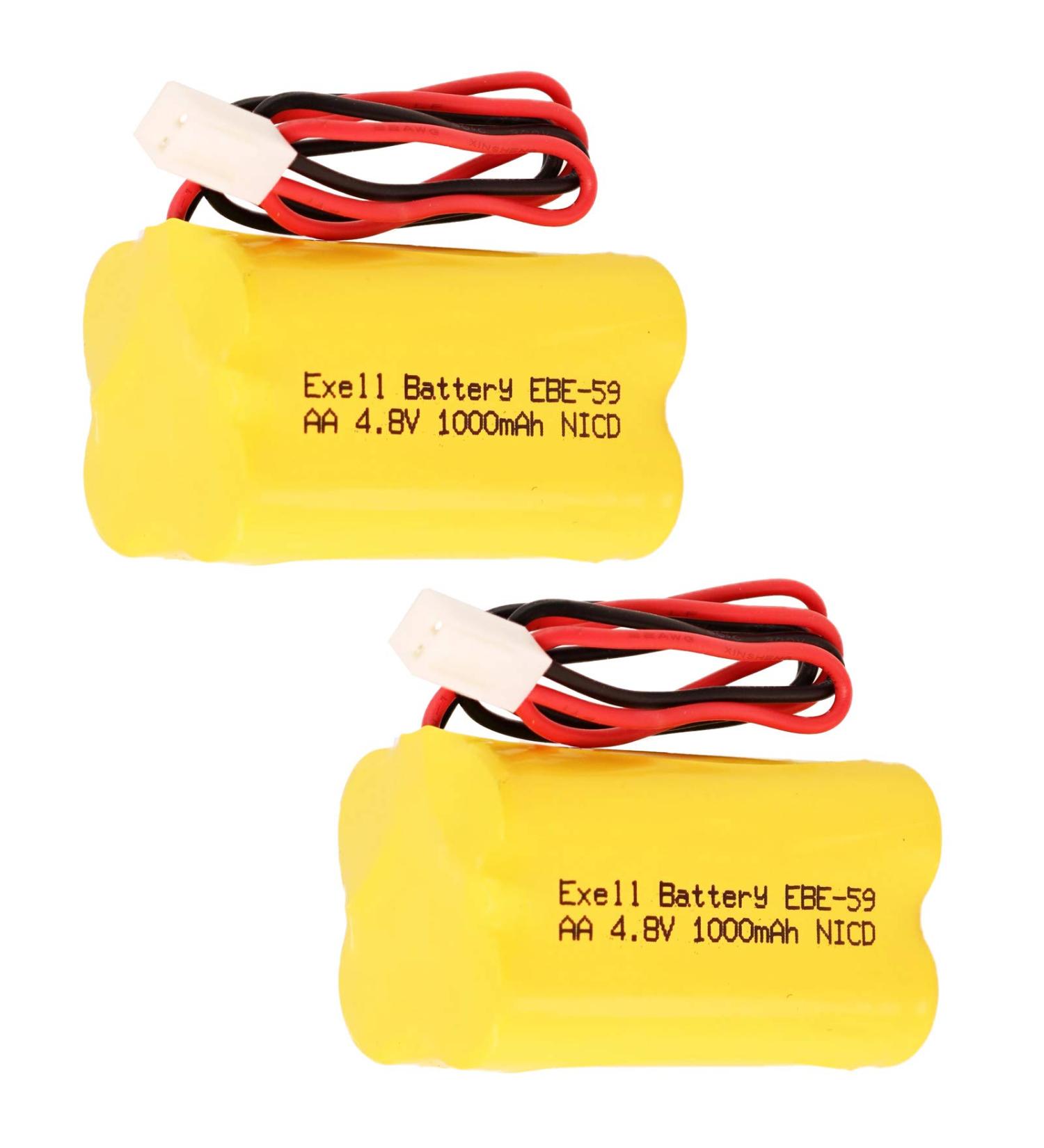 Buy 2-Pack Exell 4.8V 1000mAh Emergency Lighting Battery - Compatible with Lithonia OSA004 Astralite Day-Brite & More - International Shipping Available - Buy Online on SooperMarket.com