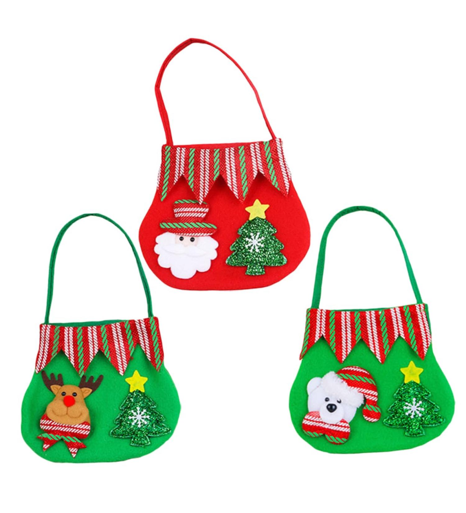 KOMBIUDA Santa Pants Treat Bags 3pcs Christmas Bag Candy Bags Goodie Bag Christmas Candy Bag Cloth Bags Holiday Bag - Buy Online on SooperMarket.com