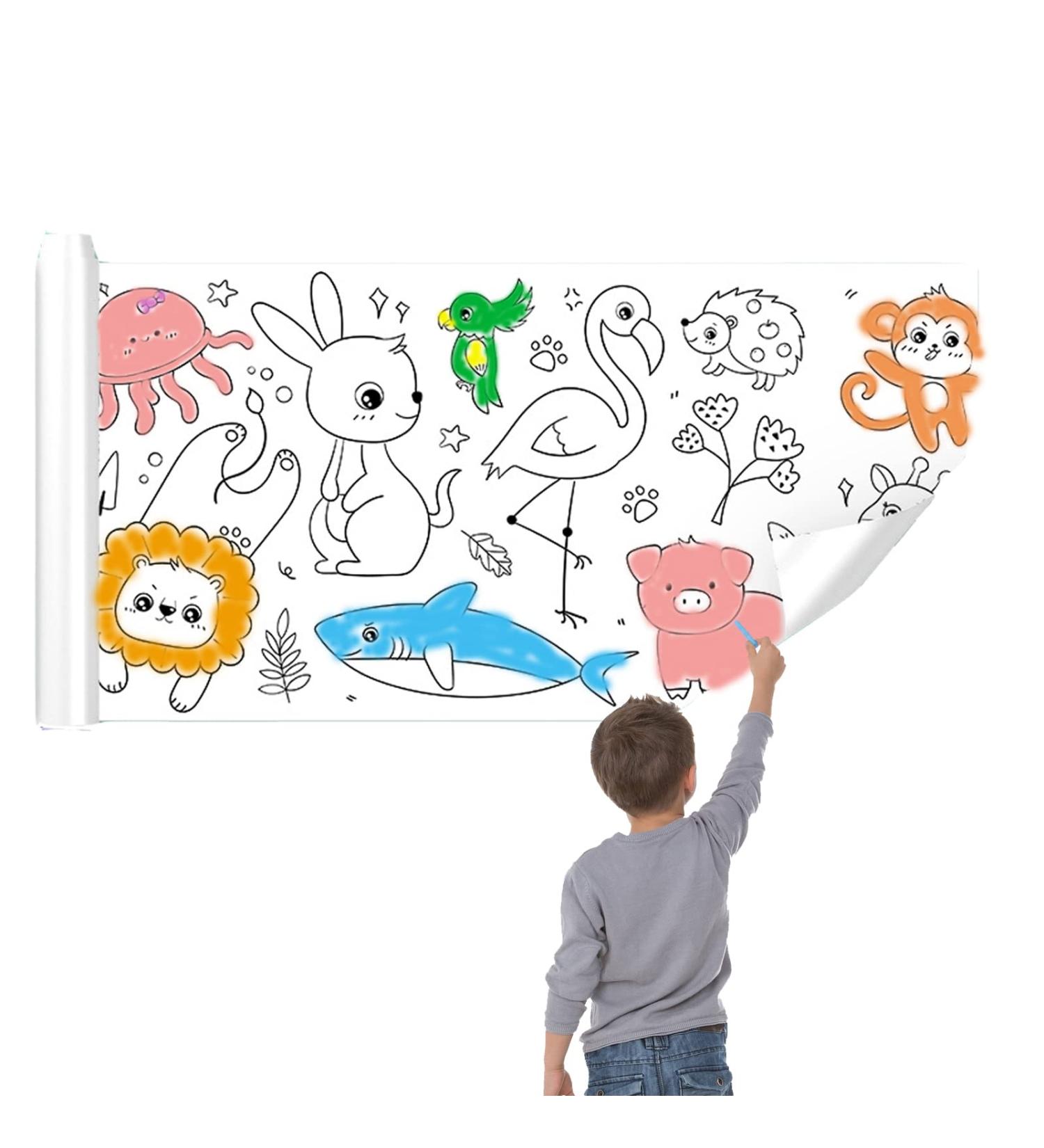 Children's Drawing Roll - DIY Painting & Coloring Paper for Kids - Animal Theme - 118 inches - Buy Online on SooperMarket.com
