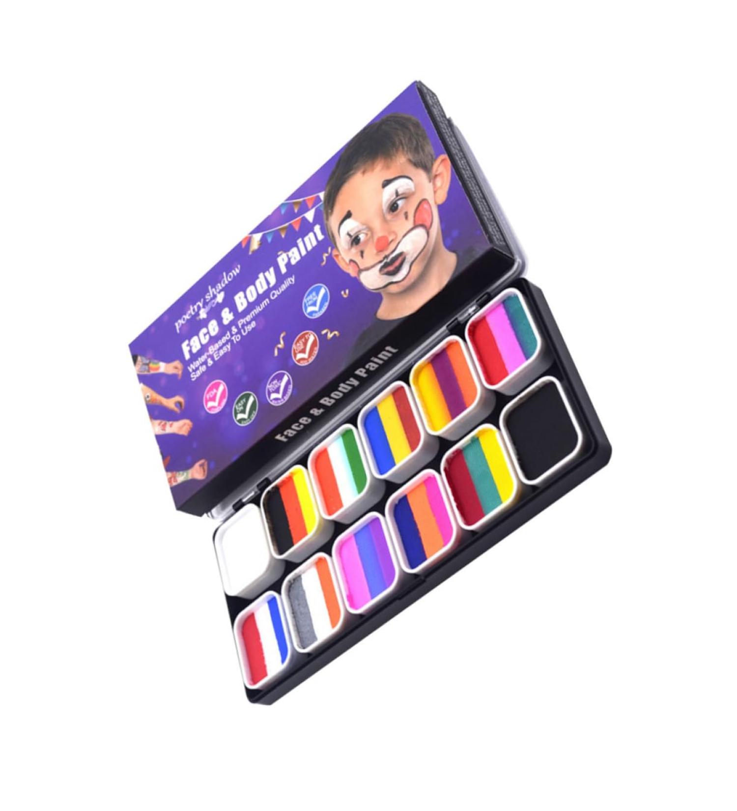 Angoily Neon Body Painting Kit - Face Paint Makeup Pigment Fake Wounds & Scars for Halloween & Cosplay - Buy Online on SooperMarket.com