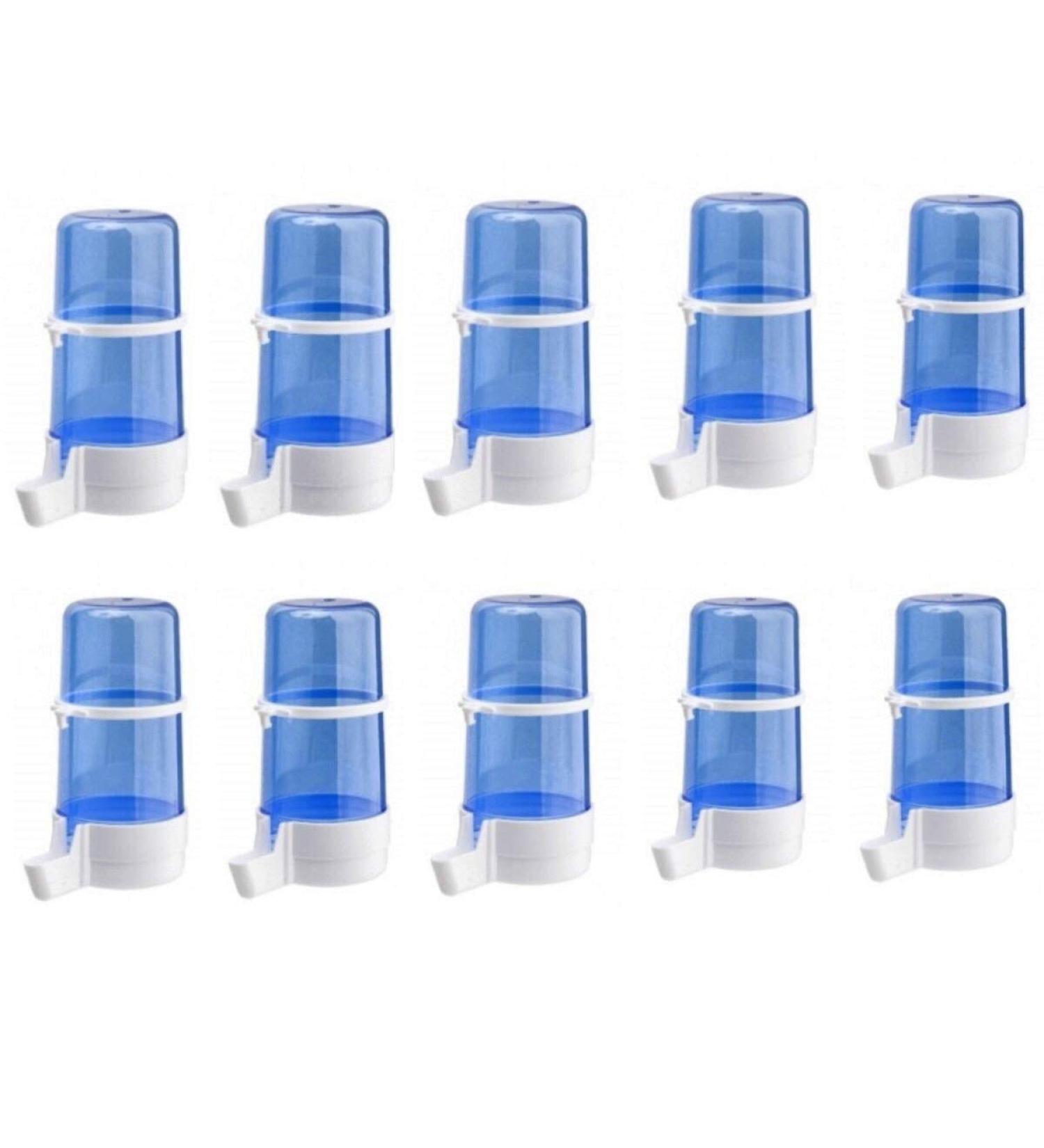 Moondown Farm 10 x 400cc Blue Anti Algae Drinker Cage Aviary Fronts for Finch Canary Budgie Small Birds
