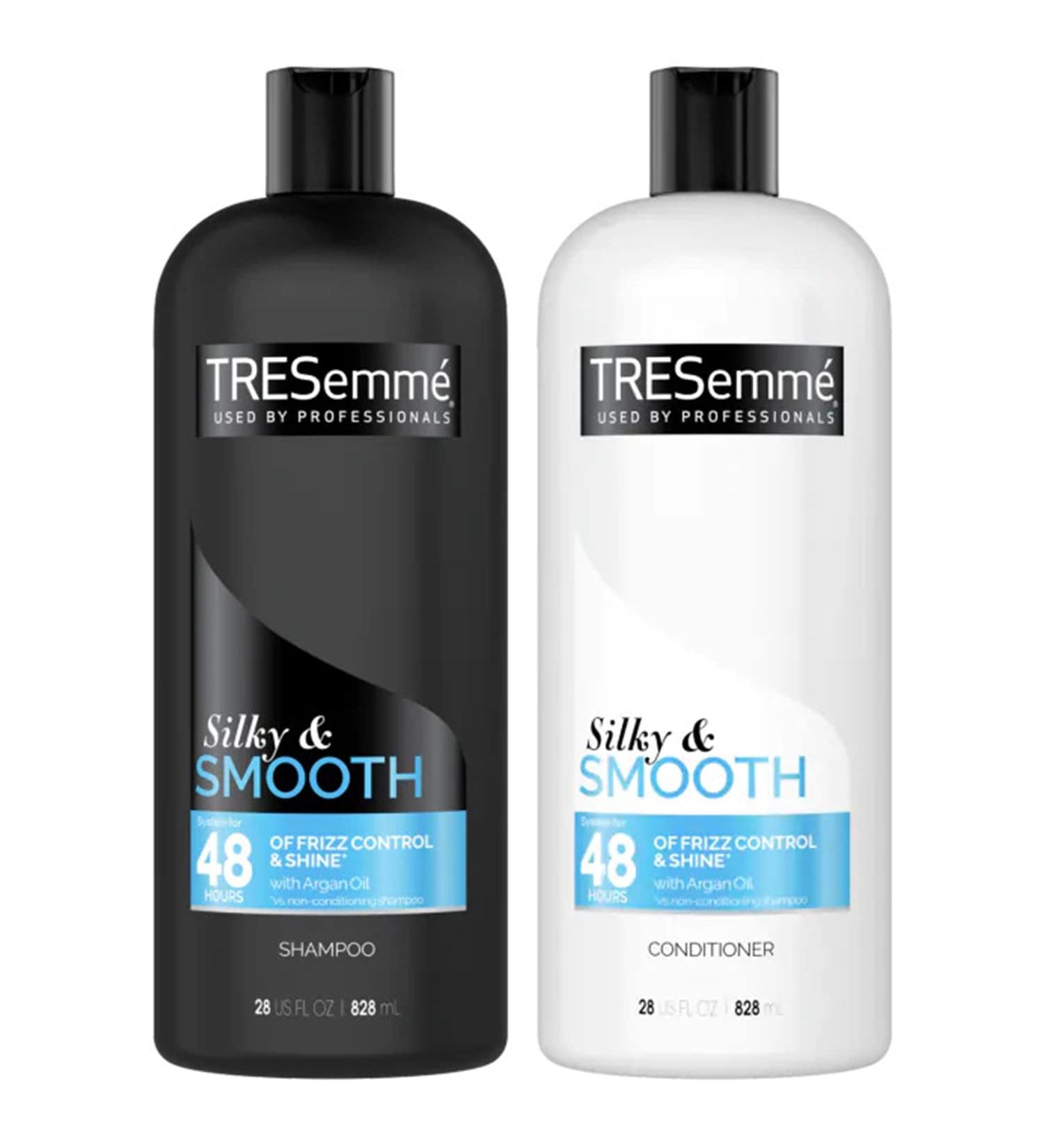 TRESemme Silky & Smooth Shampoo and Conditioner Set with Argan Oil - Anti Frizz Hair Products - 28 Fl Oz each - Buy Online on SooperMarket.com