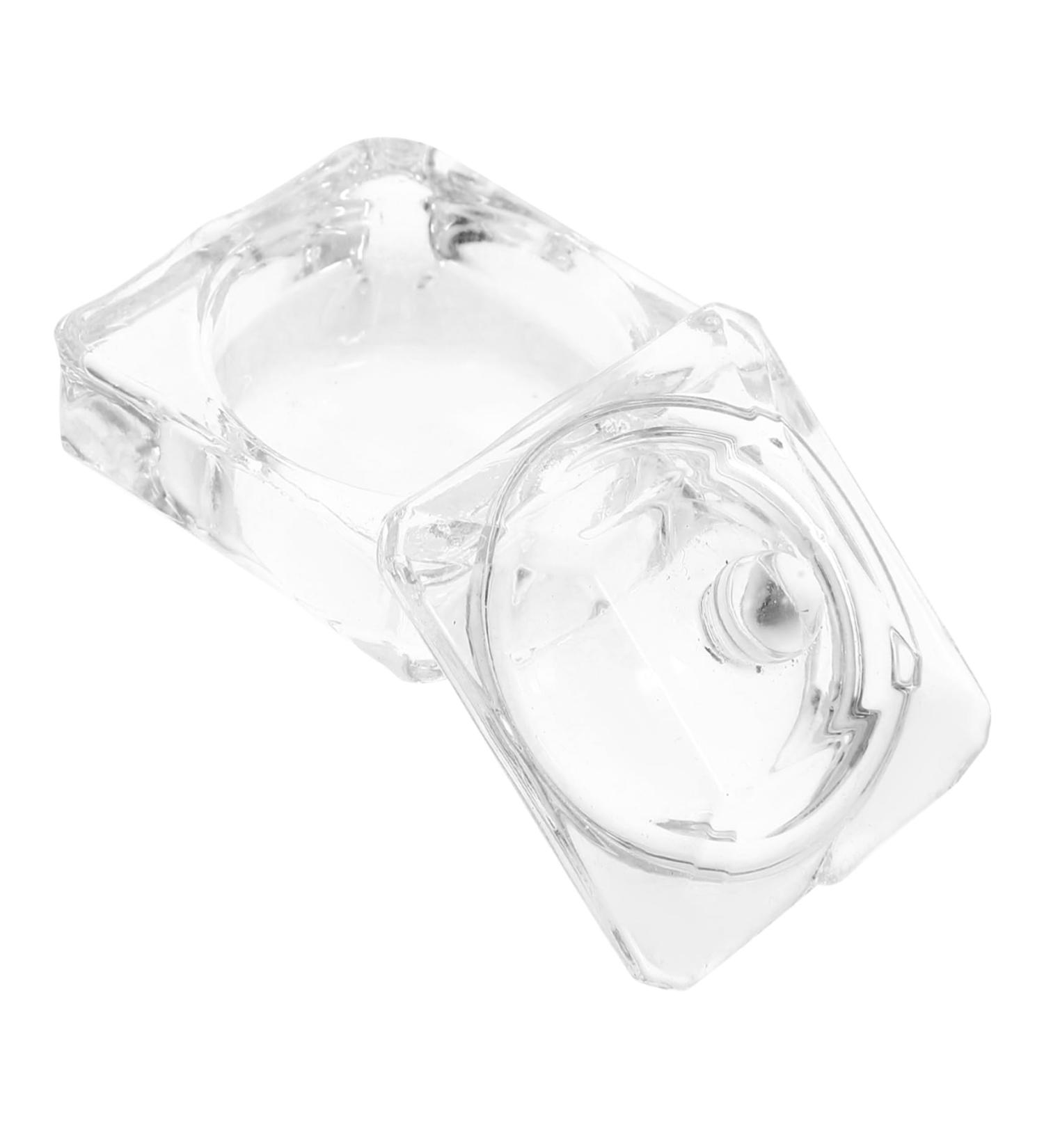 IMIKEYA Glass Jar Diamond Decor Candy Jar Nail Dish with Lid Nail Art Dish Nail Dish Cup Nail Dish Bowl with Lids Dappen Dish for Acrylic Nails Nail Liquid Holder Castor Glass Manicure - Buy Online on SooperMarket.com