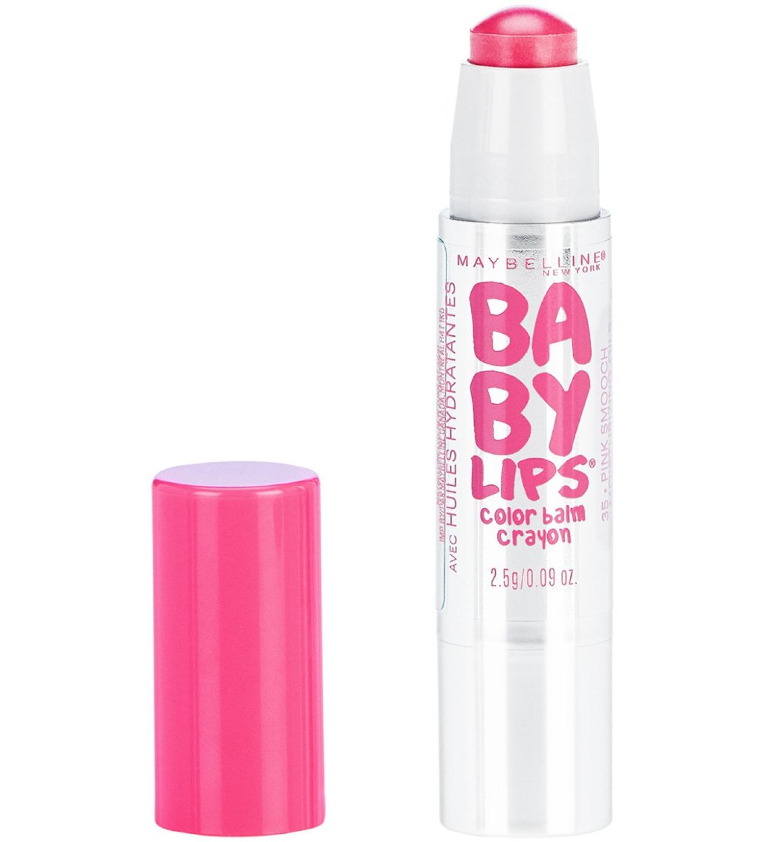Maybelline Baby Lips Color Balm Crayon Pink Smooch 0.09 oz - Long-Lasting Lip Color - Buy Online on SooperMarket.com