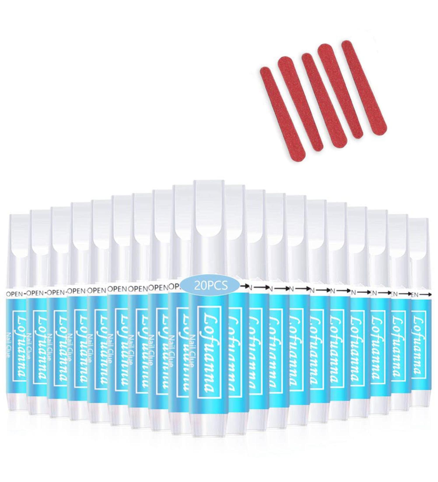 Lofuanna Nail Glue for Acrylic and Press On Nails - Professional, Strong, and Long Lasting Bond - 20 PCS Nail Tech Supplies - Buy Online on SooperMarket.com