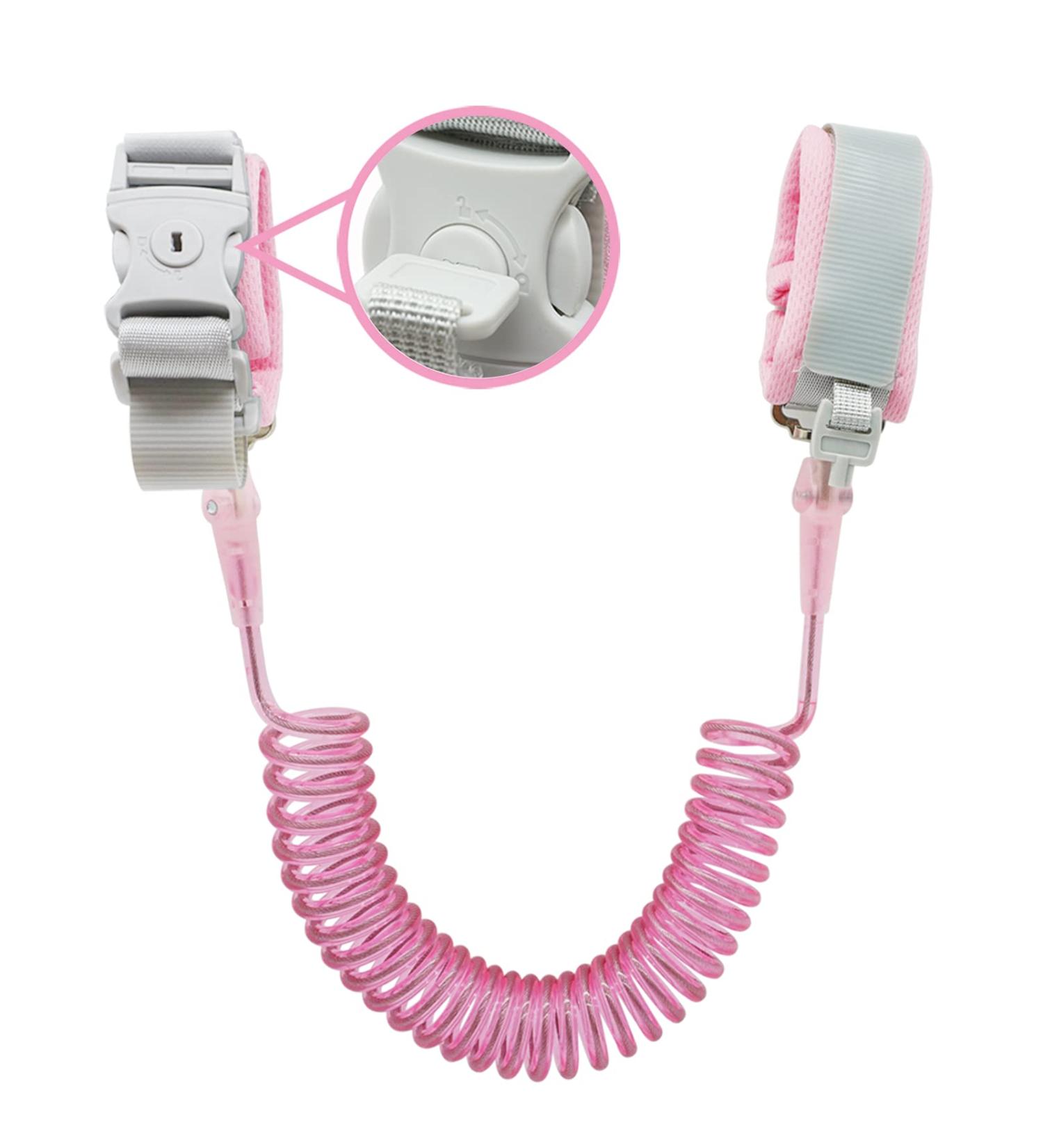 8.2ft Anti Lost Wrist Link for Child Safety - Toddler Leash with Key Lock - Pink - Buy Online on SooperMarket.com