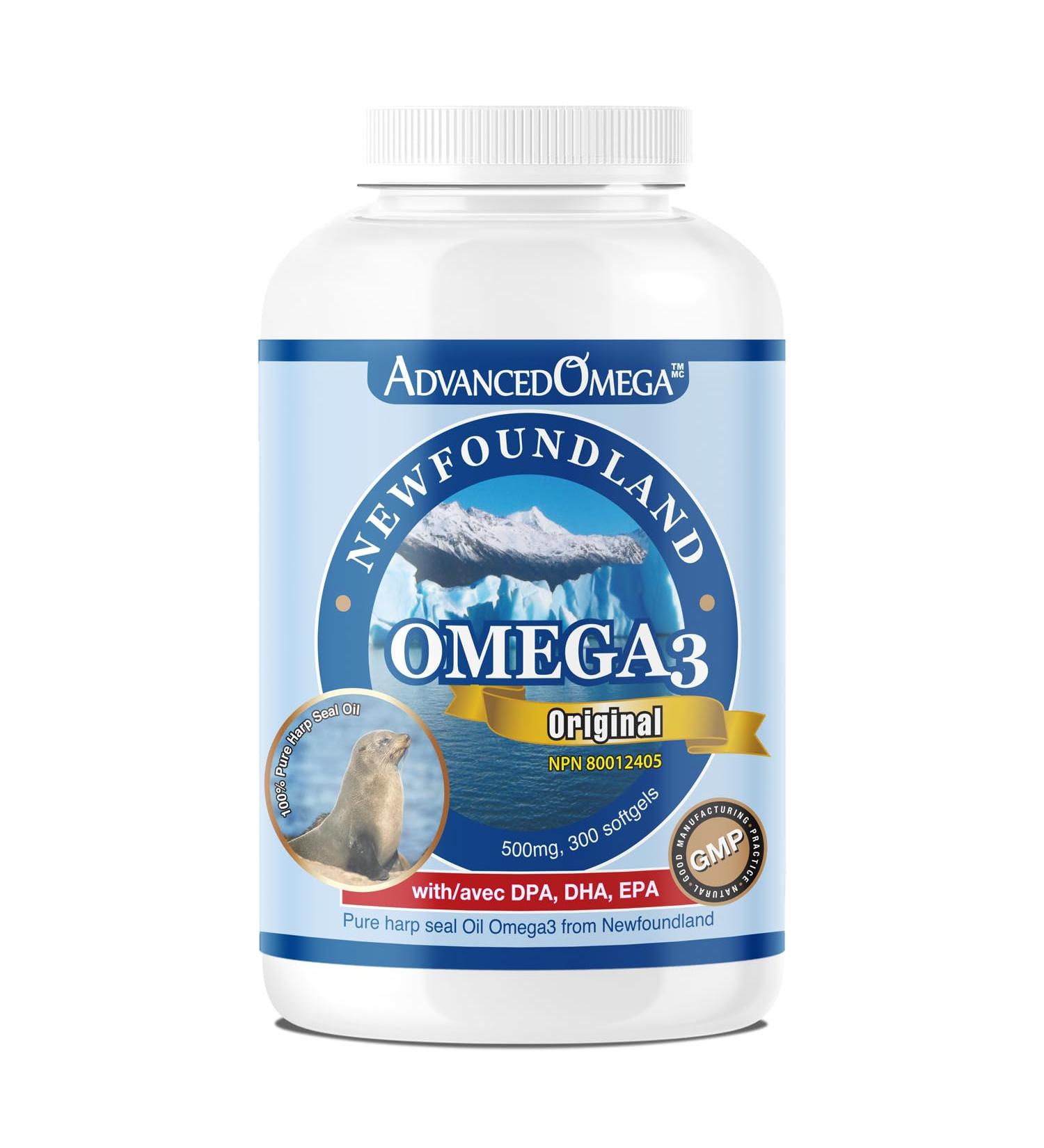 ADVANCED OMEGA Seal Oil 500mg (300 Softgels) Canadian Newfoundland Harp Seal Omega-3 Supplement Non-GMO Gluten-free Soy-free and Dairy-free Made in Canada - Buy Online on SooperMarket.com