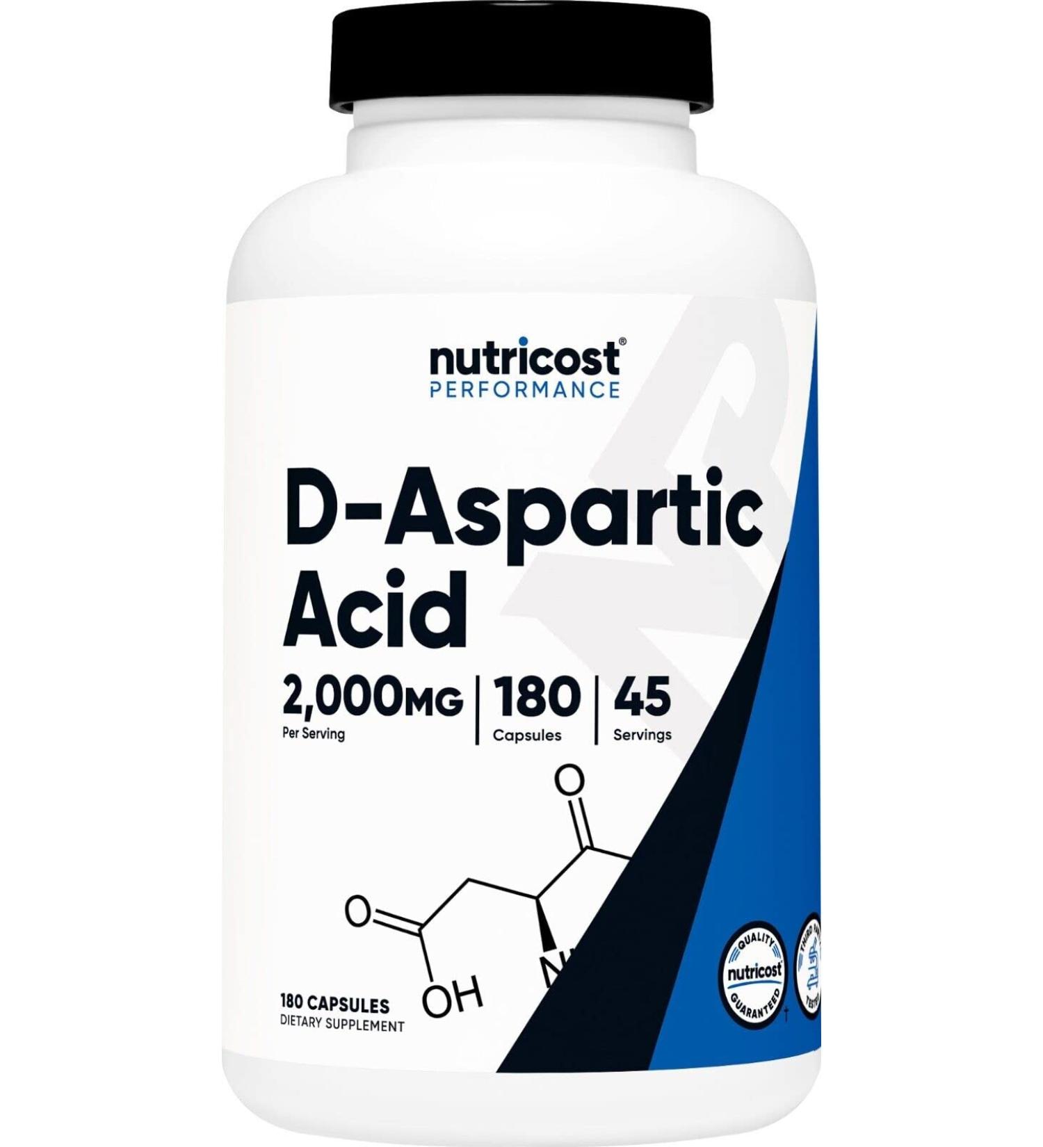 Abseits D-Aspartic Acid (DAA) Capsules - 2000mg Per Serving - 180 Capsules - Buy Online on SooperMarket.com